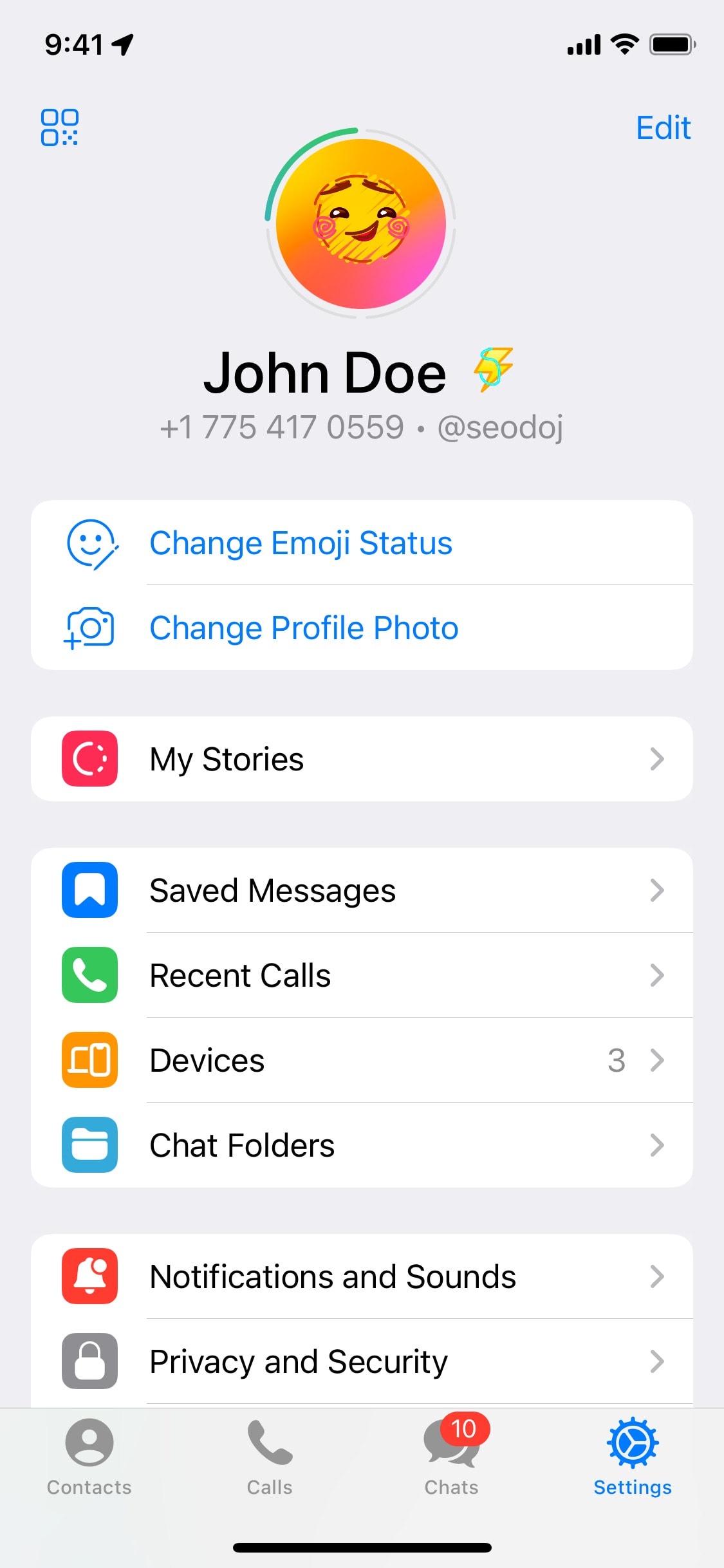 Telegram iOS screen 843