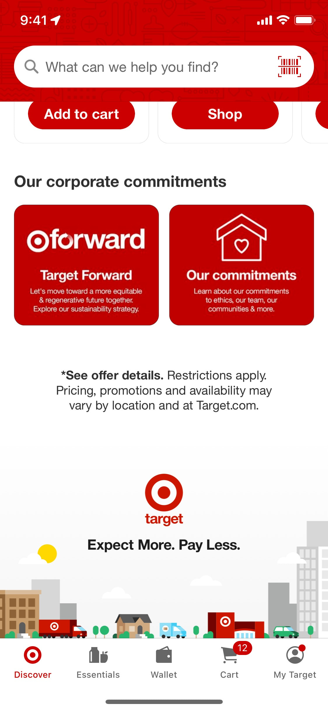 Target iOS screen 100