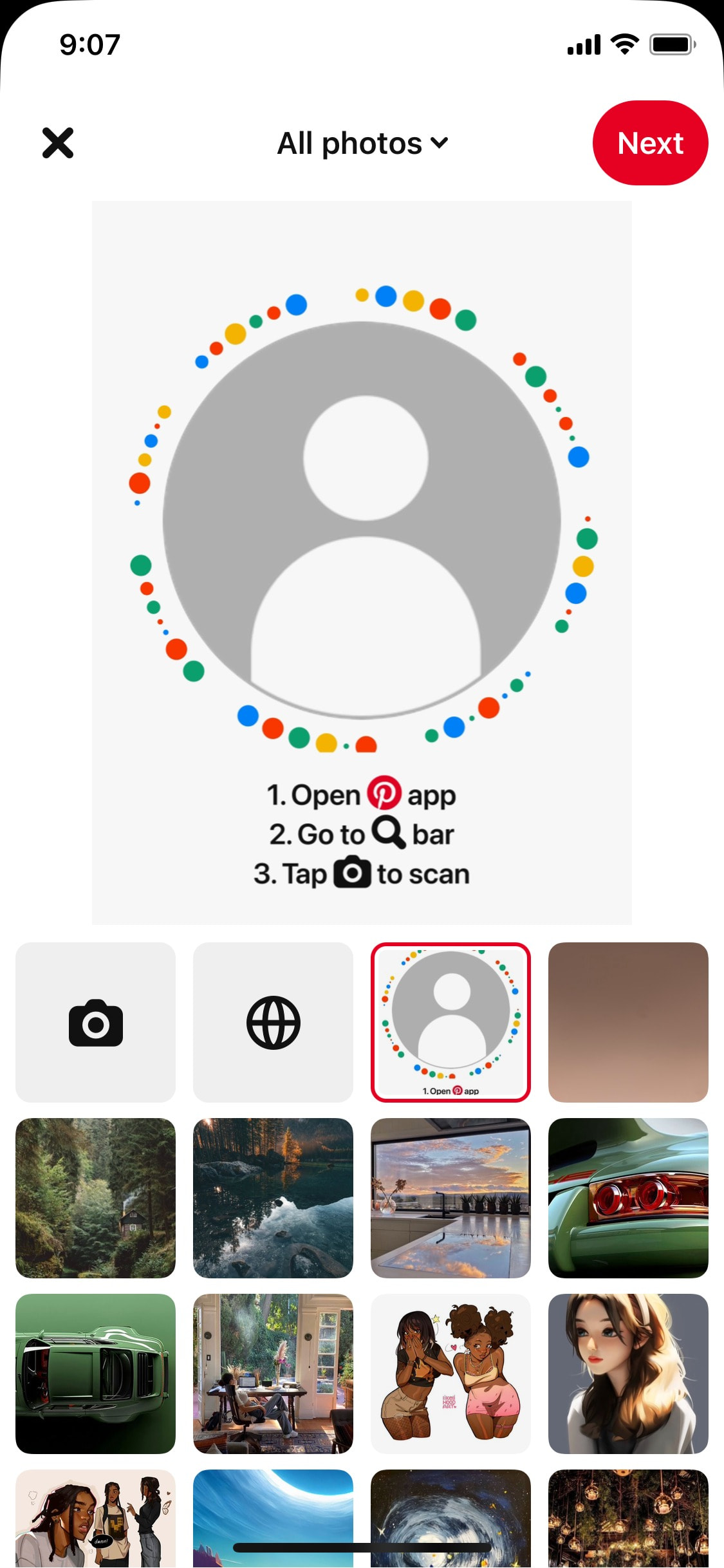 Pinterest iOS screen 185