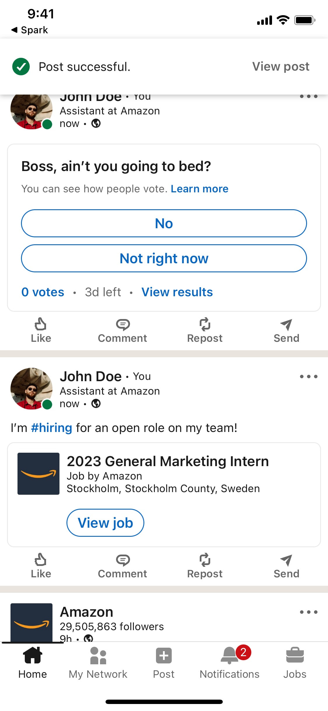 LinkedIn iOS screen 516