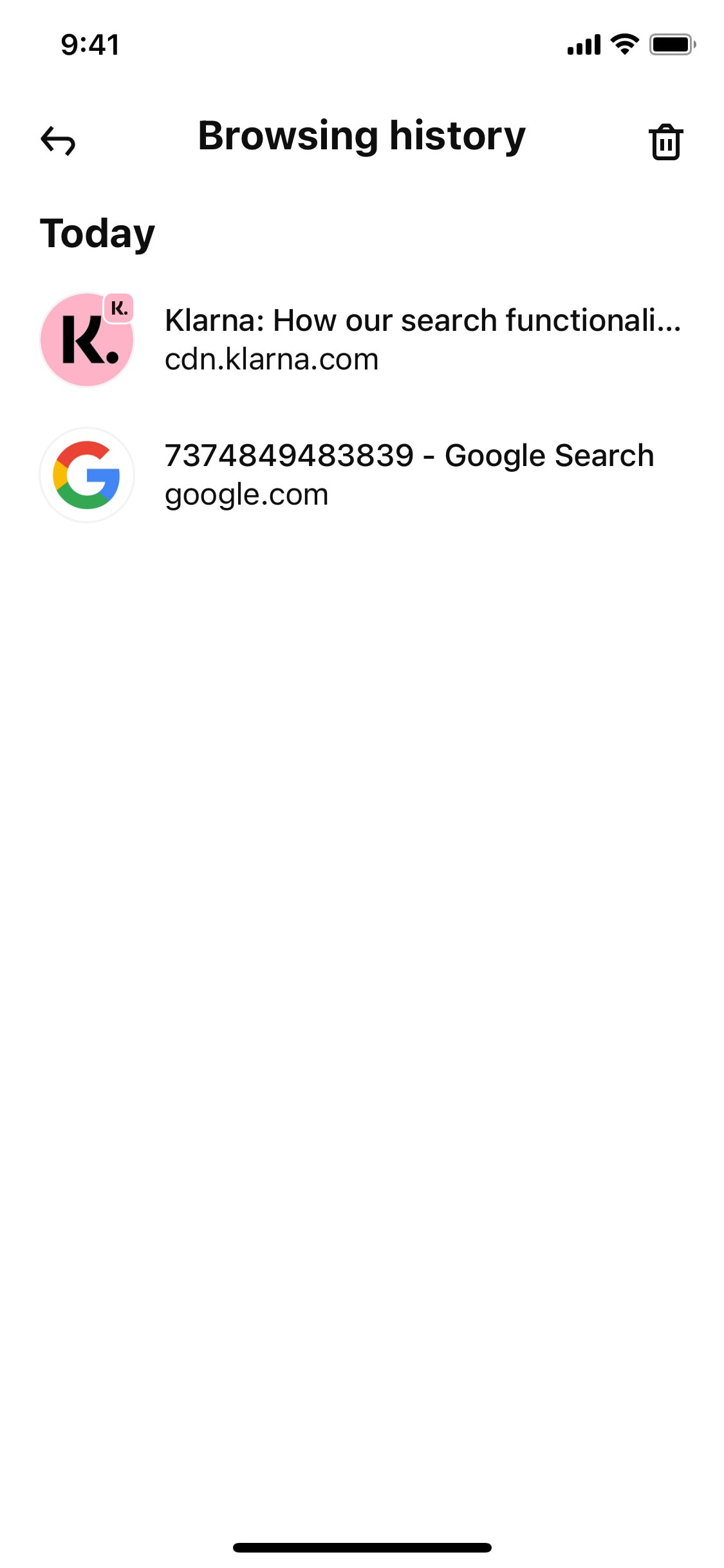 Klarna iOS screen 418