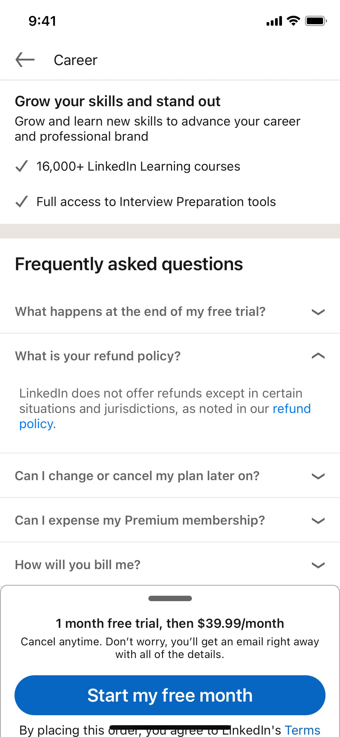 LinkedIn iOS screen 122