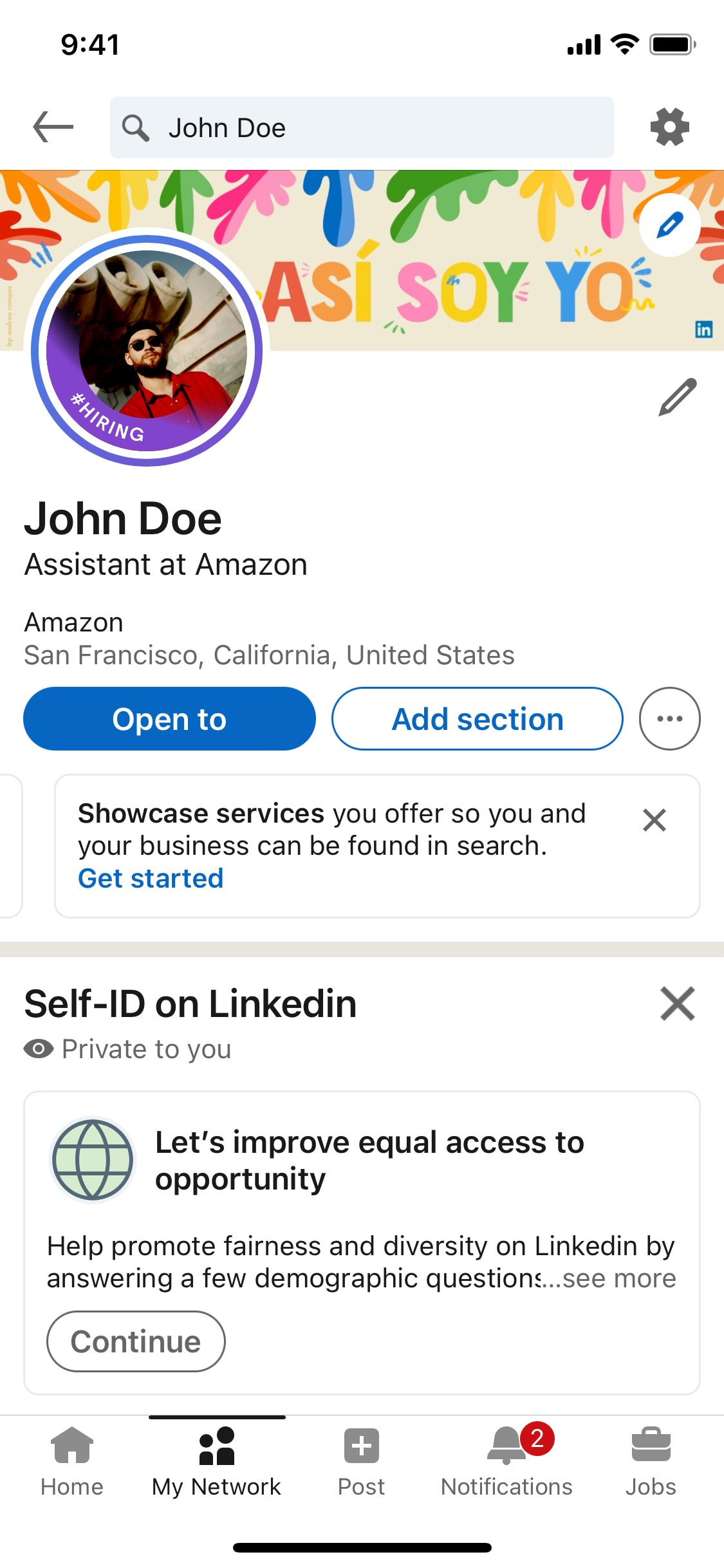 LinkedIn iOS screen 421