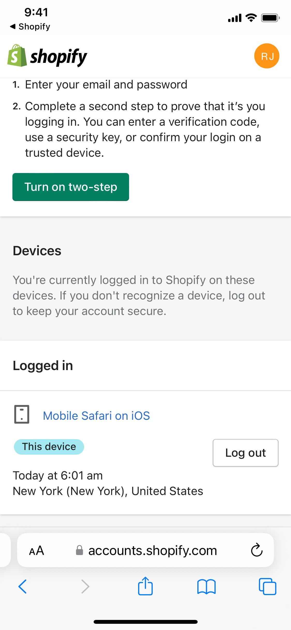 Shopify iOS screen 561