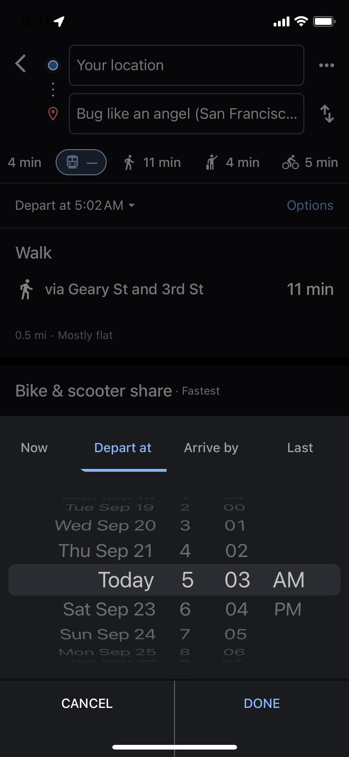 Google Maps iOS screen 659
