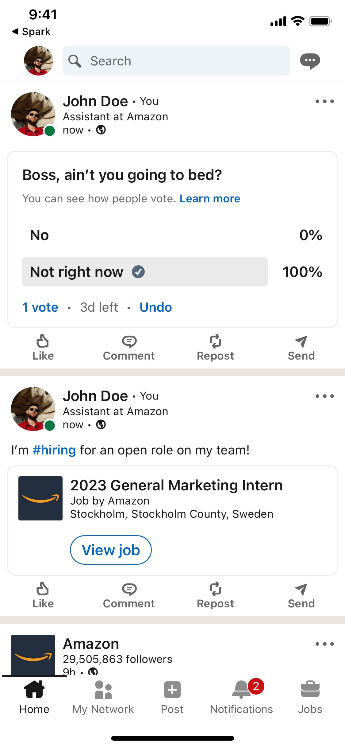 LinkedIn iOS screen 520