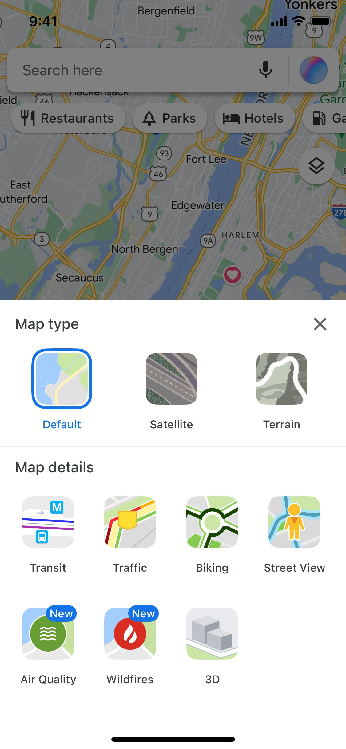 Google Maps iOS screen 118