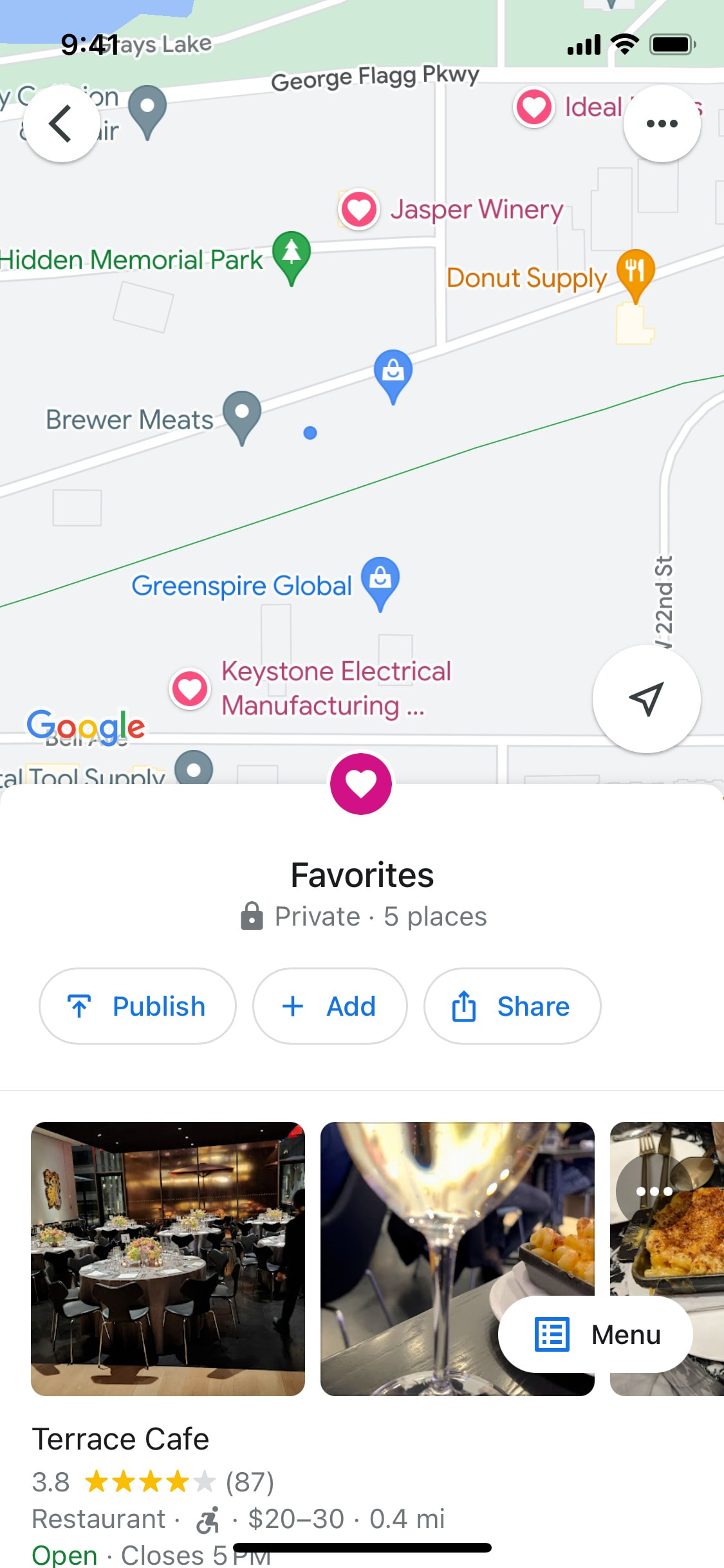 Google Maps iOS screen 731