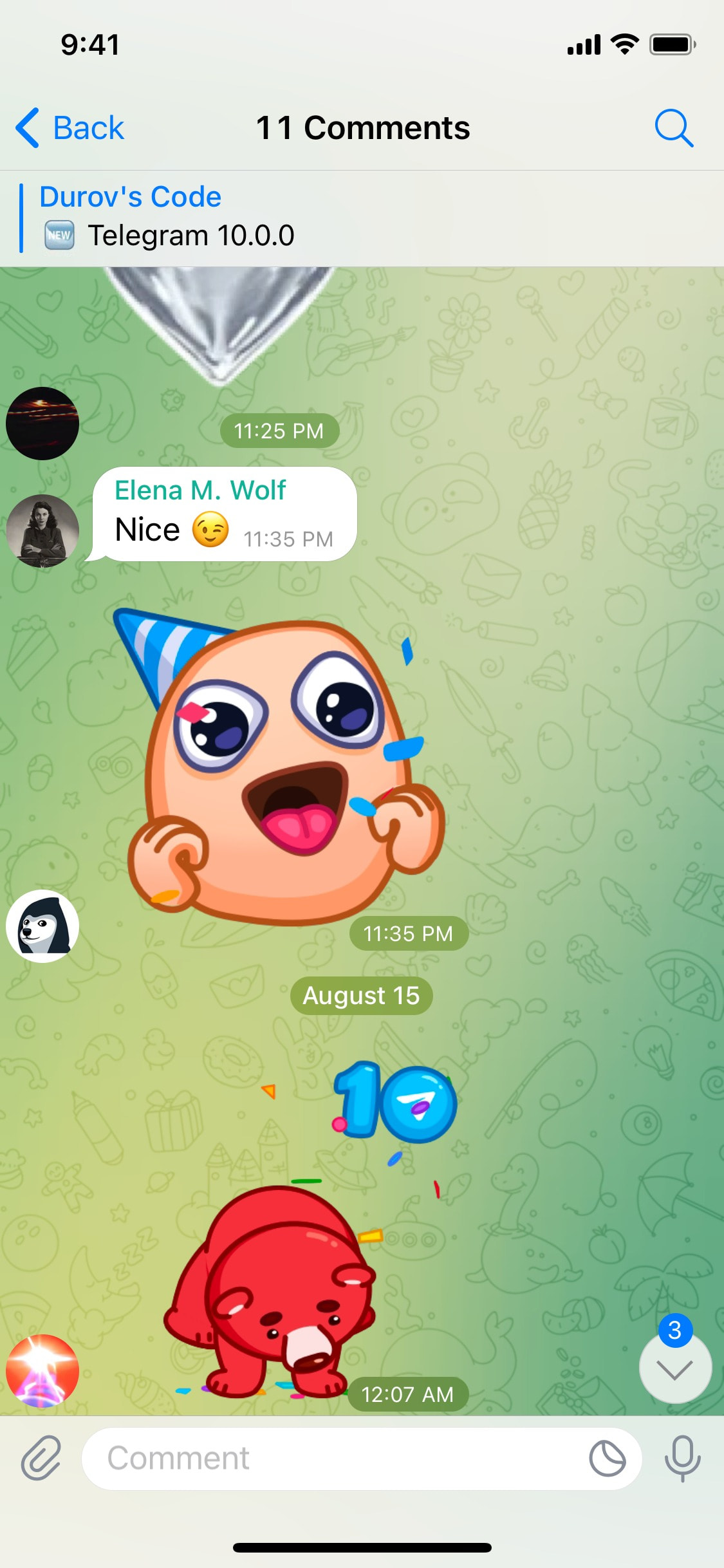 Telegram iOS screen 884