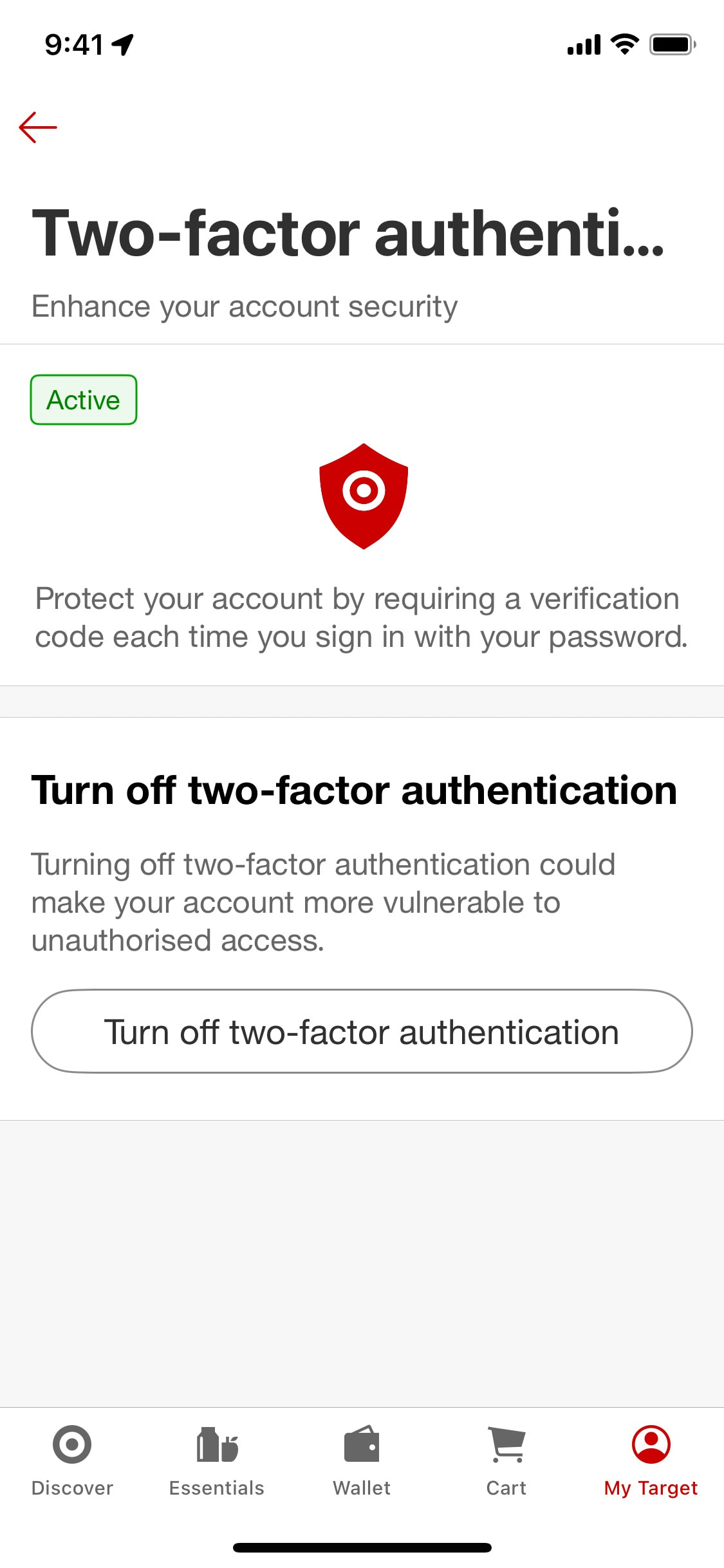 Target iOS screen 608
