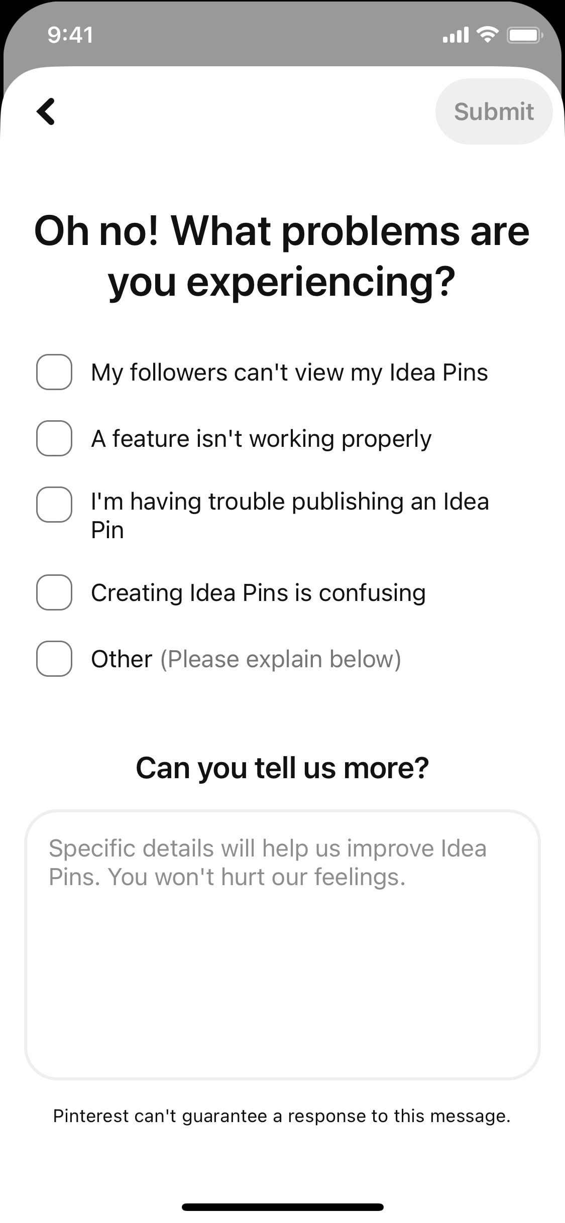 Pinterest iOS screen 443