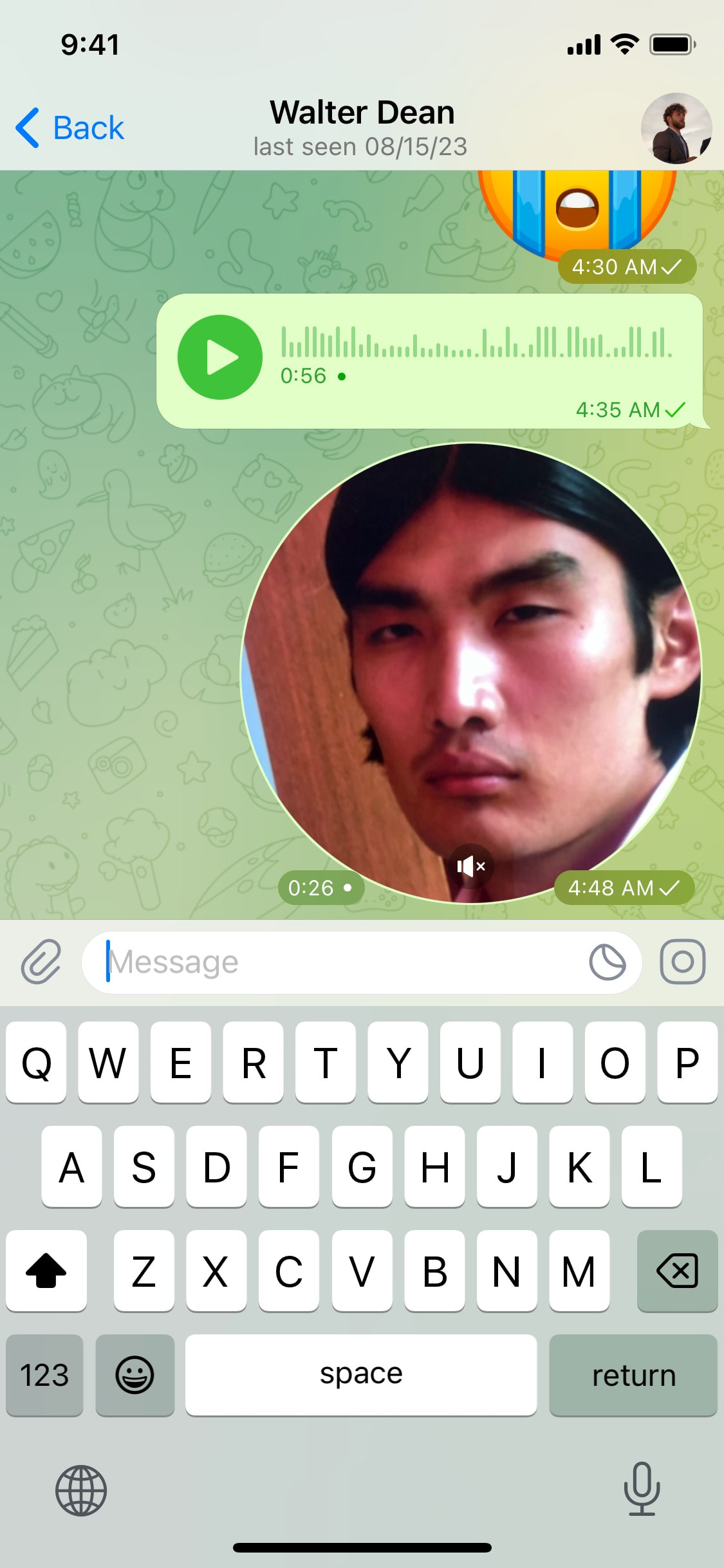 Telegram iOS screen 430