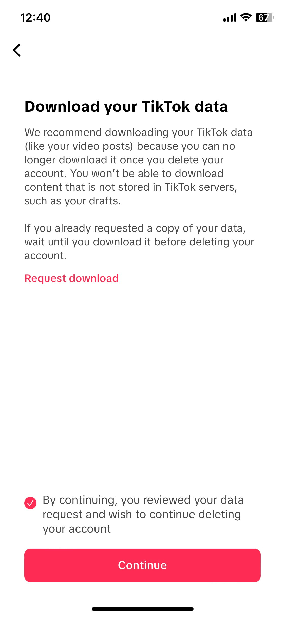 TikTok iOS screen 451