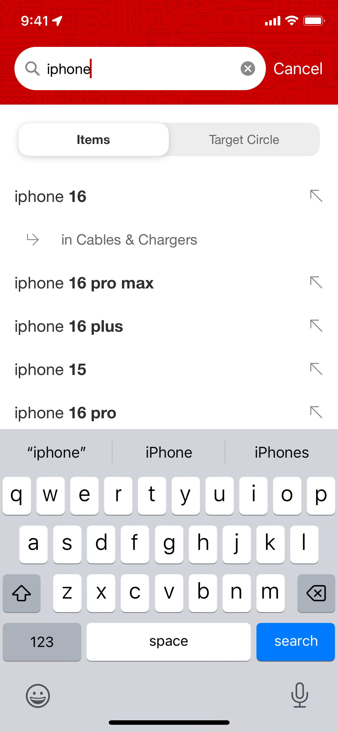 Target iOS screen 363