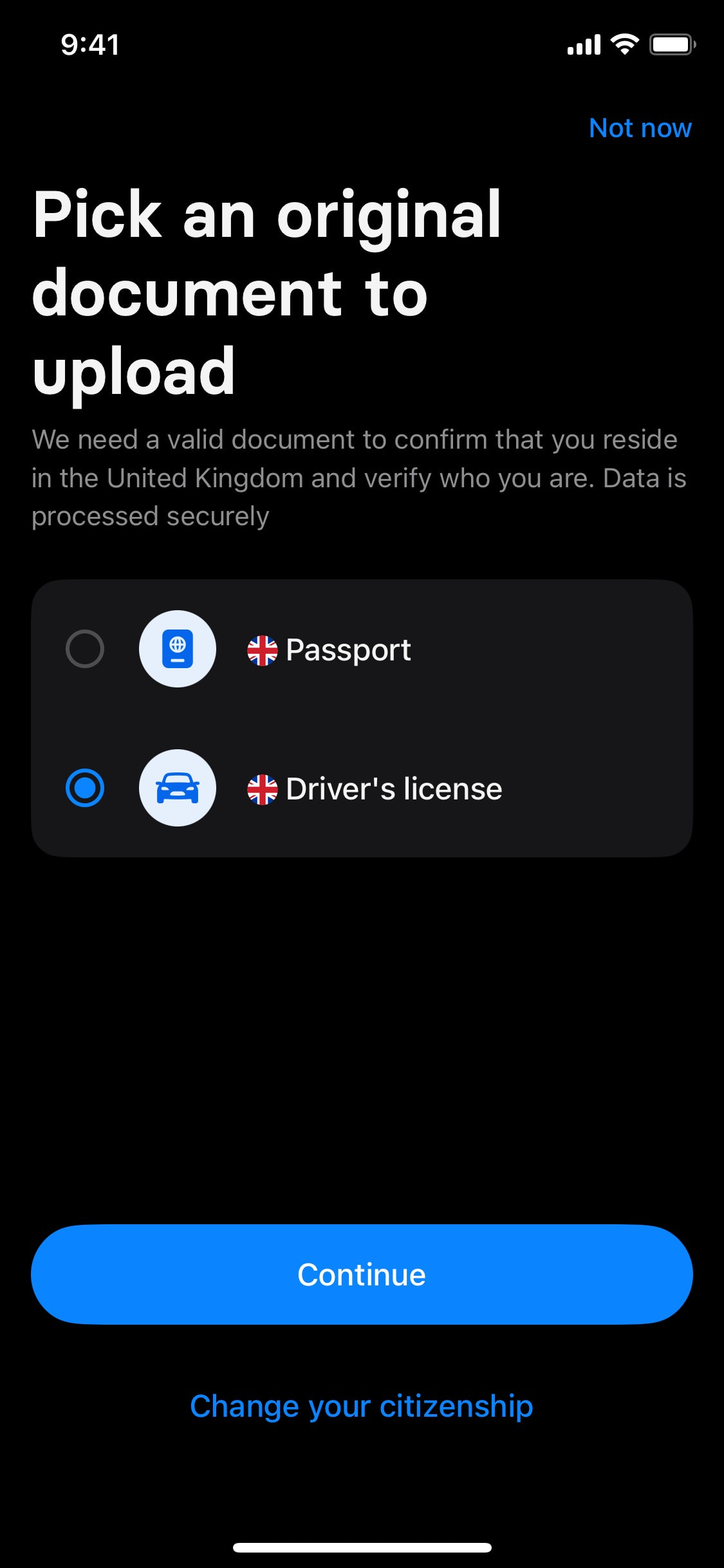 Revolut iOS screen 544