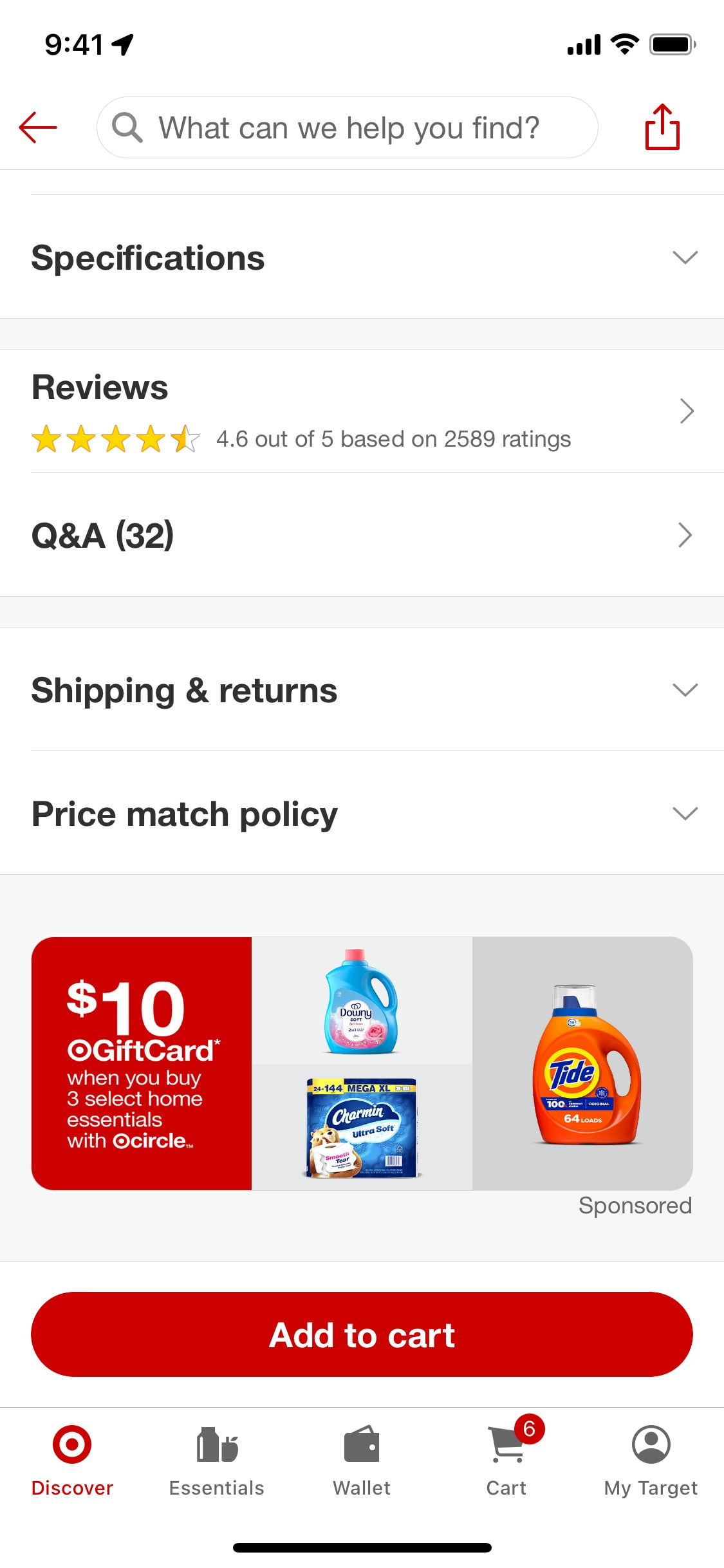 Target iOS screen 546
