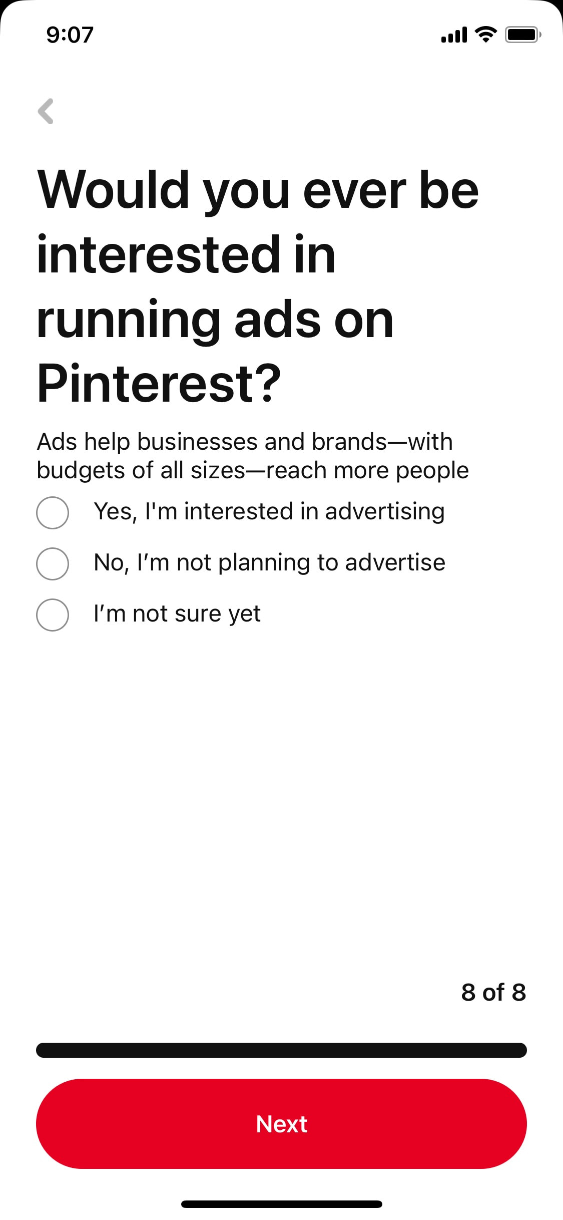 Pinterest iOS screen 123