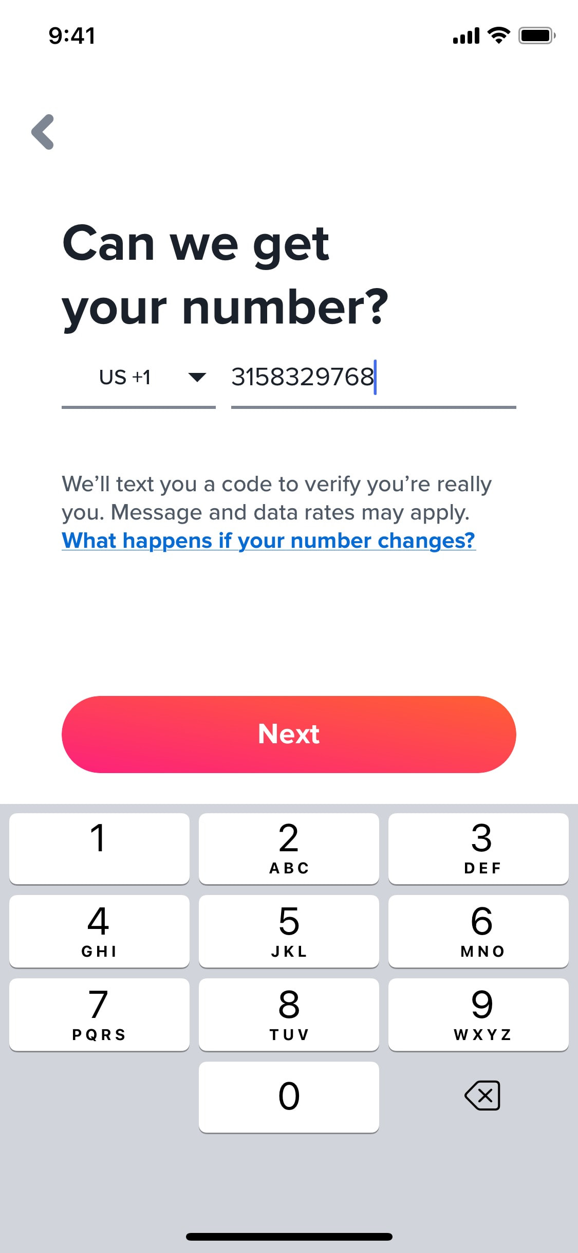 Tinder iOS screen 49