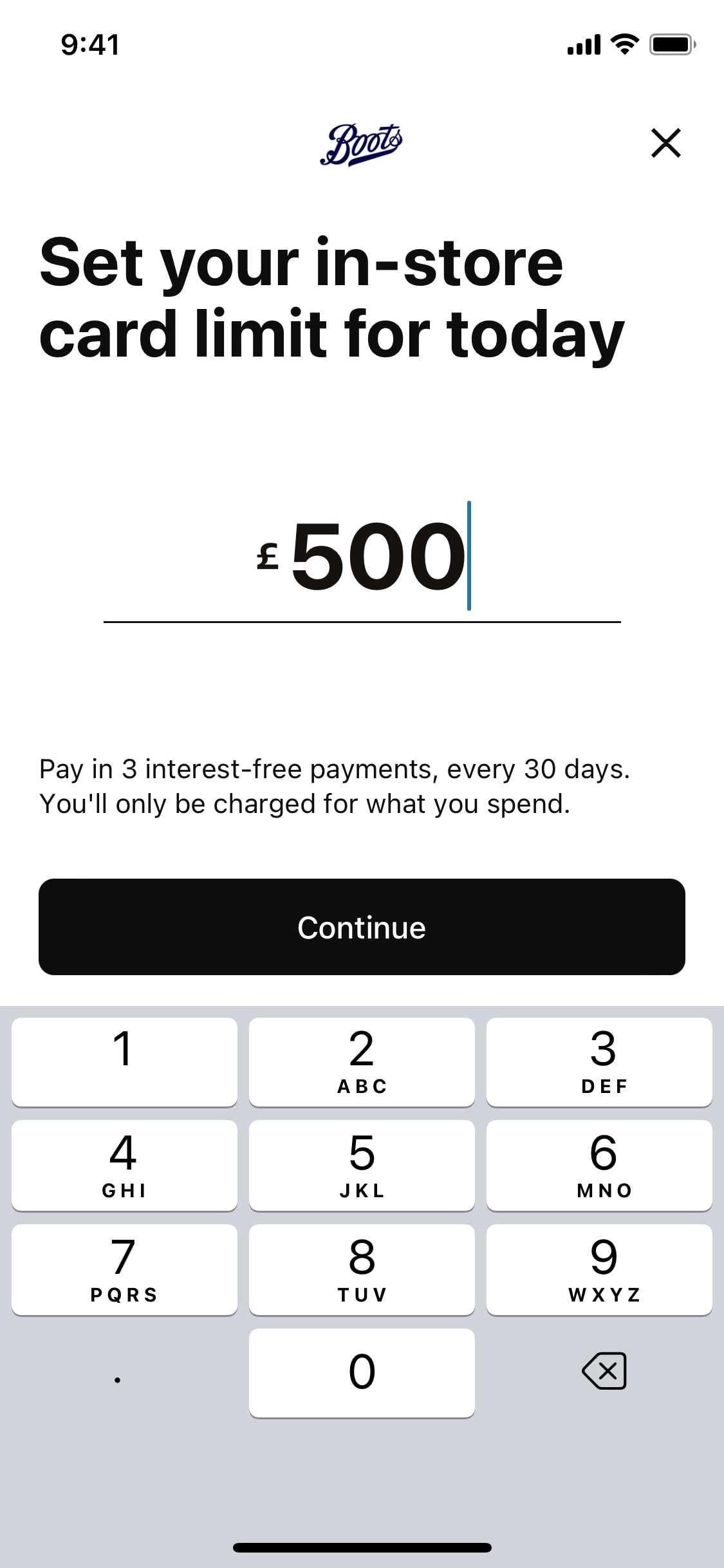 Klarna iOS screen 360