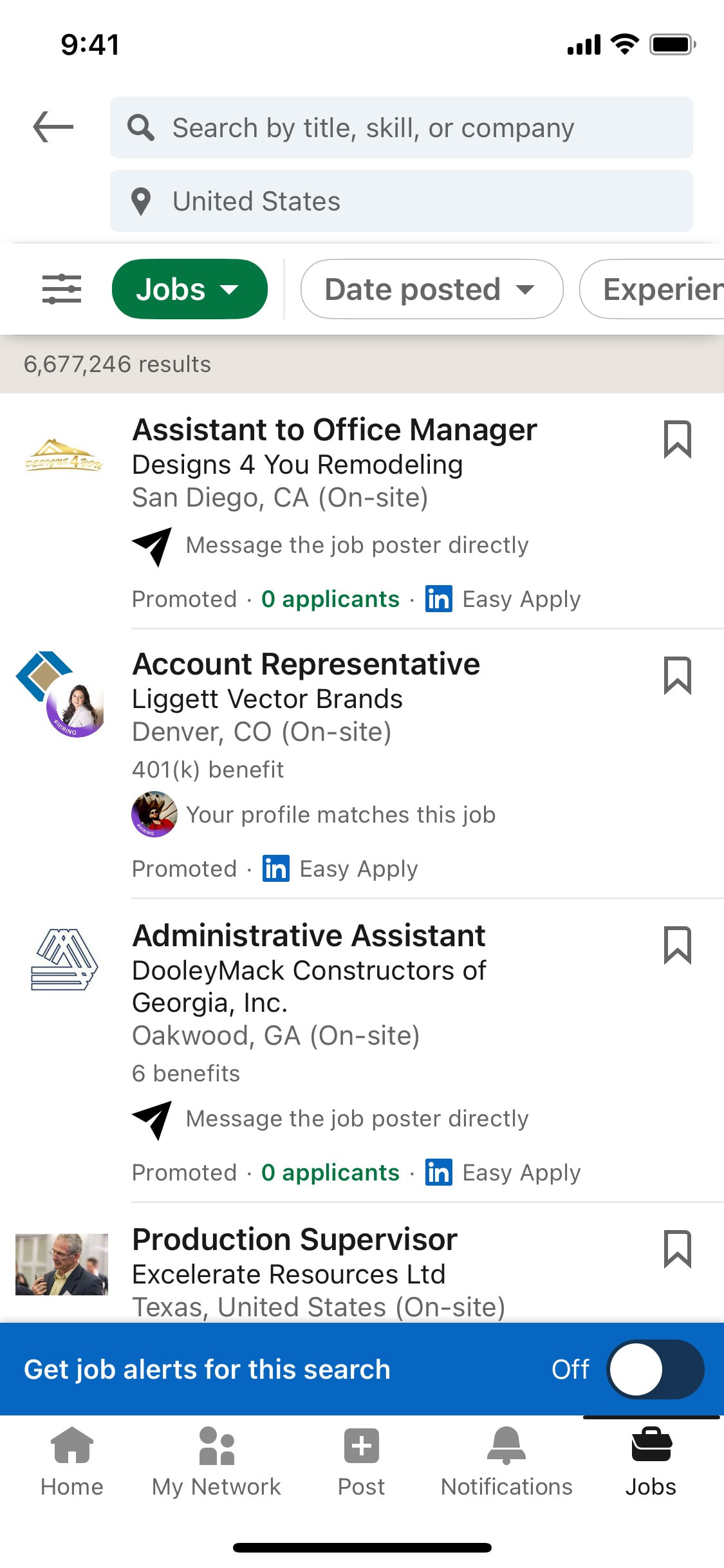 LinkedIn iOS screen 101