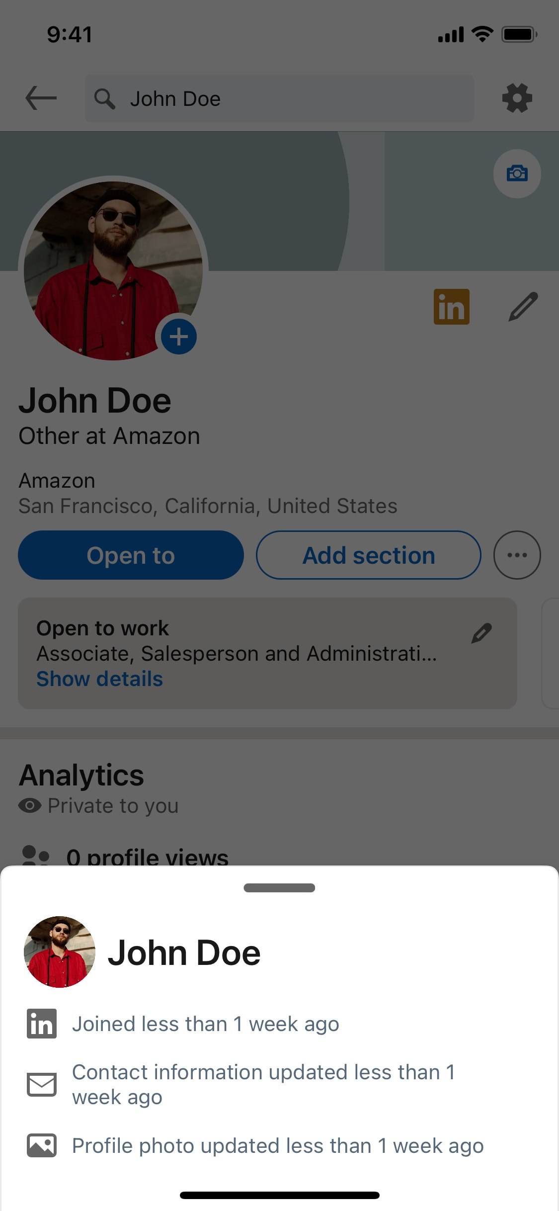 LinkedIn iOS screen 70