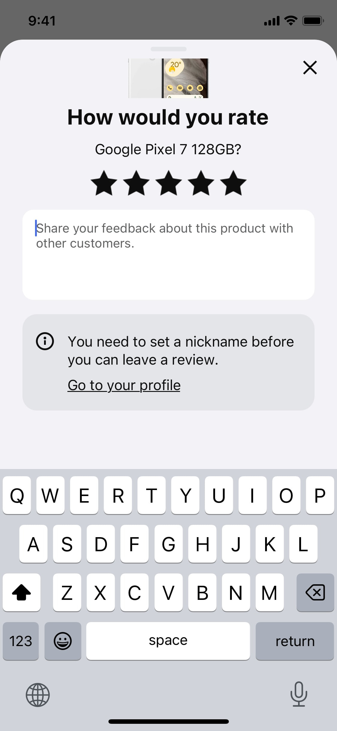 Klarna iOS screen 203