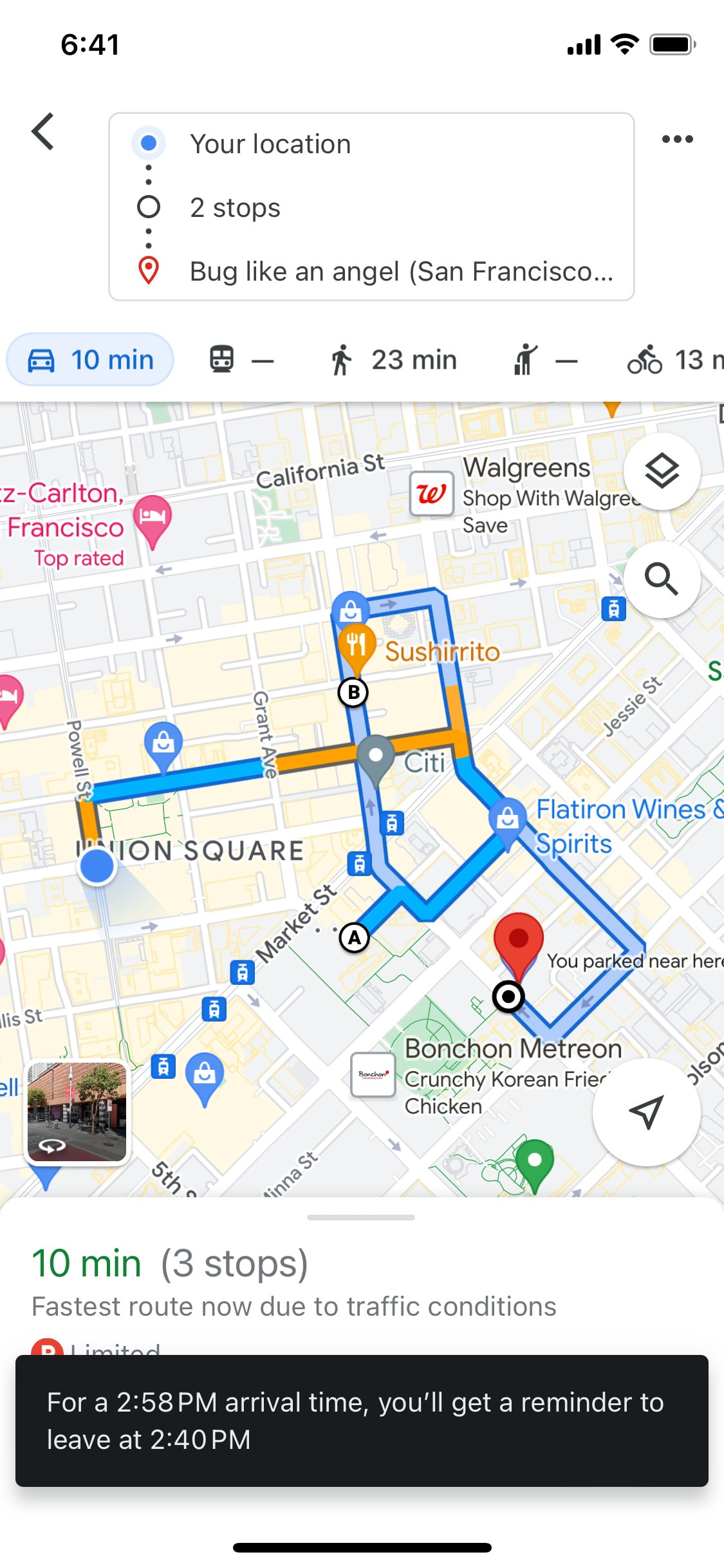 Google Maps iOS screen 393