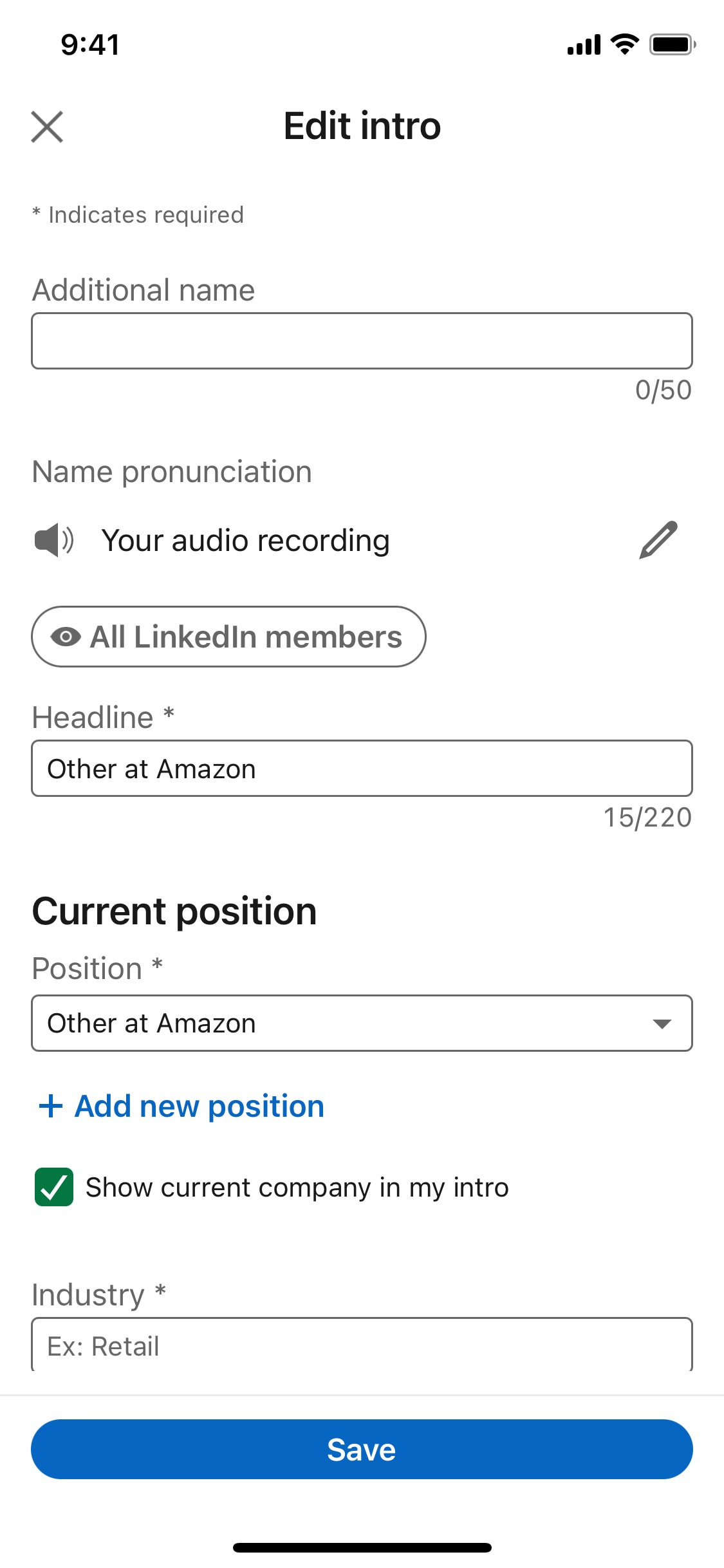 LinkedIn iOS screen 156