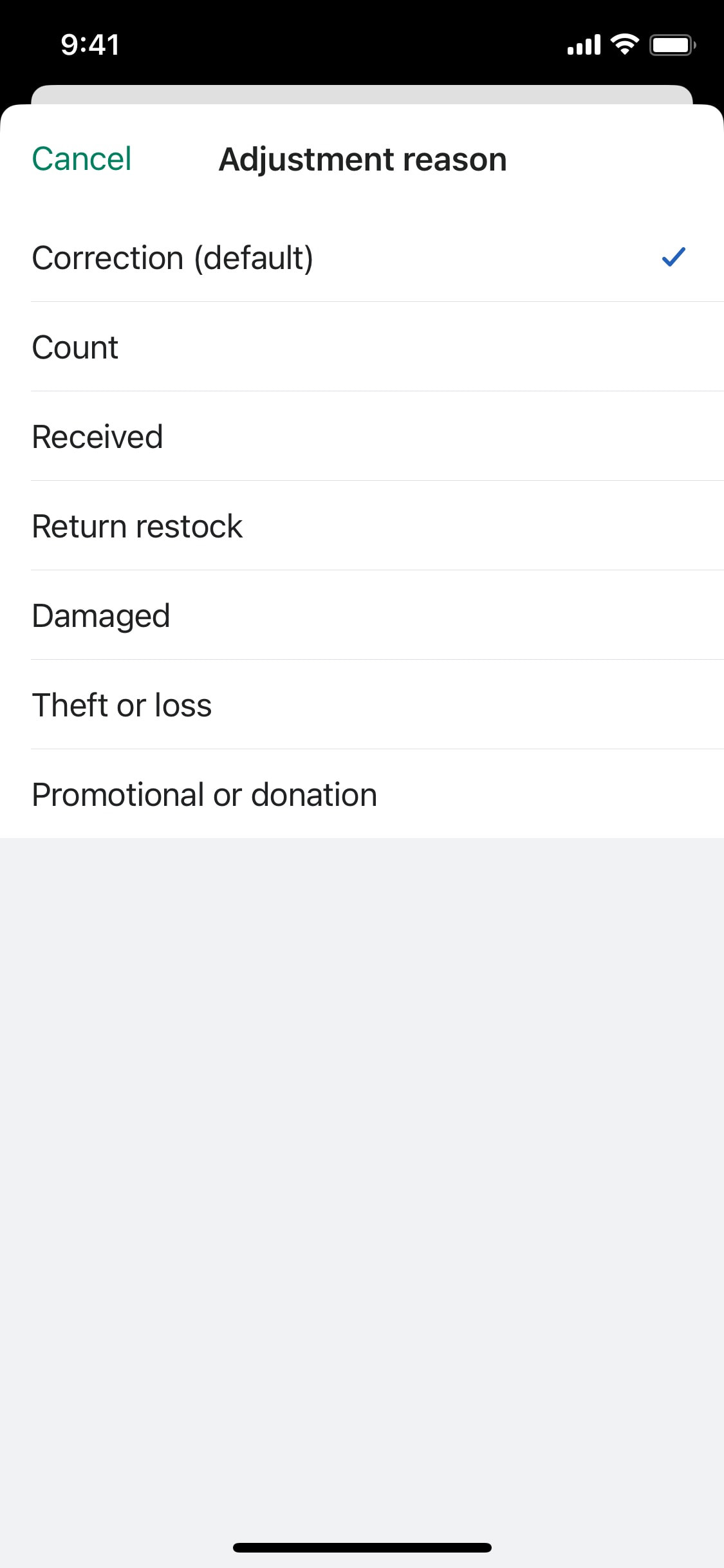 Shopify iOS screen 501