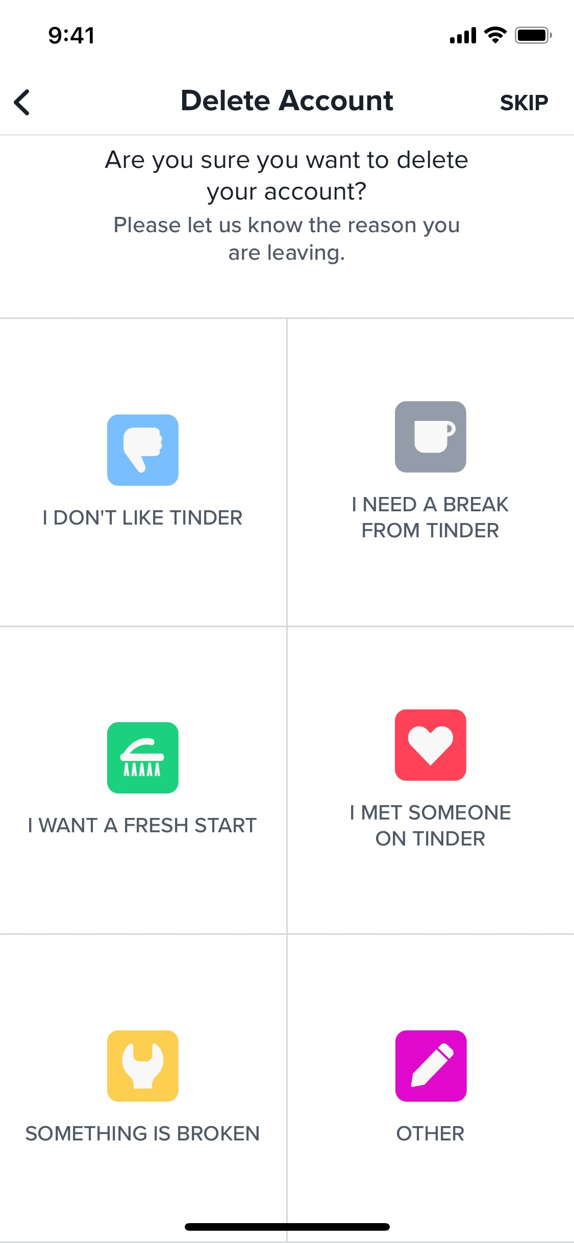 Tinder iOS screen 294