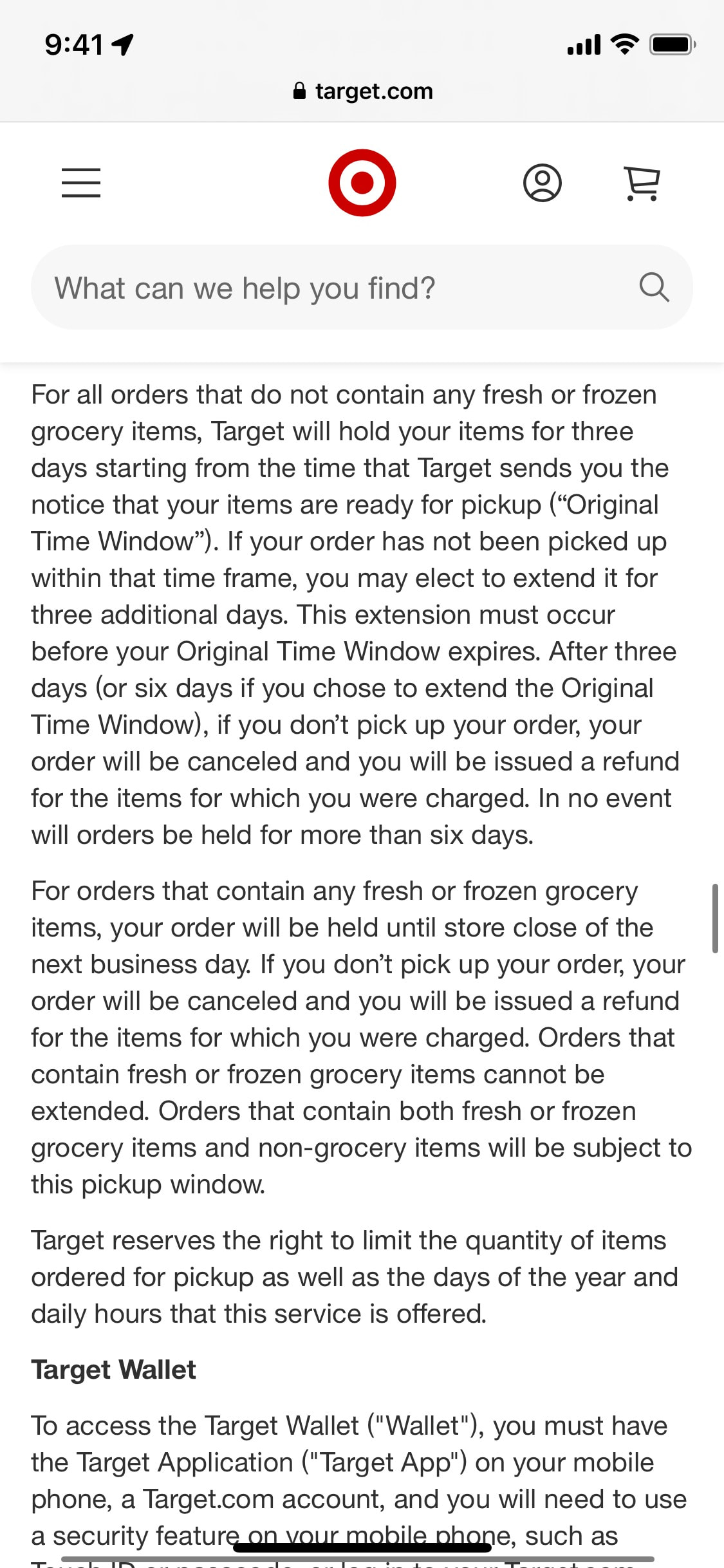 Target iOS screen 632