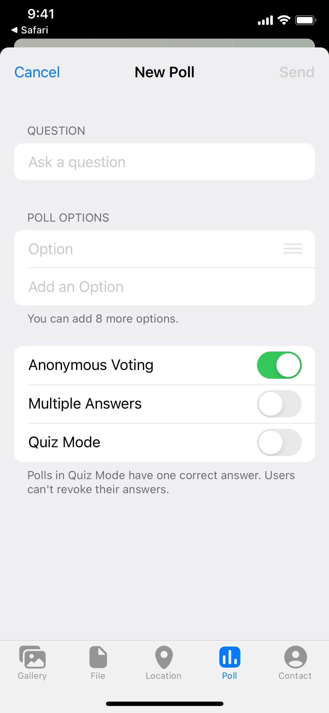 Telegram iOS screen 18