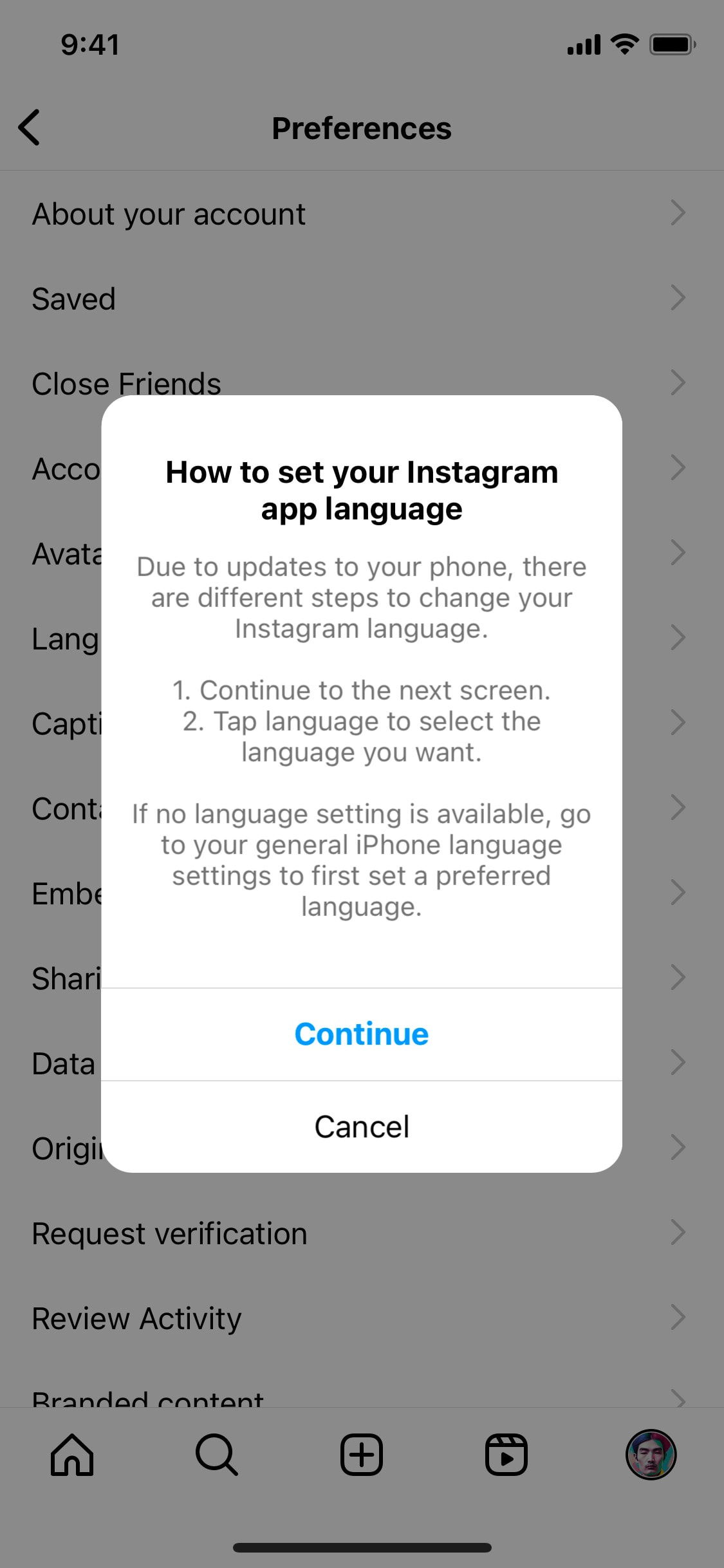 Instagram iOS screen 612