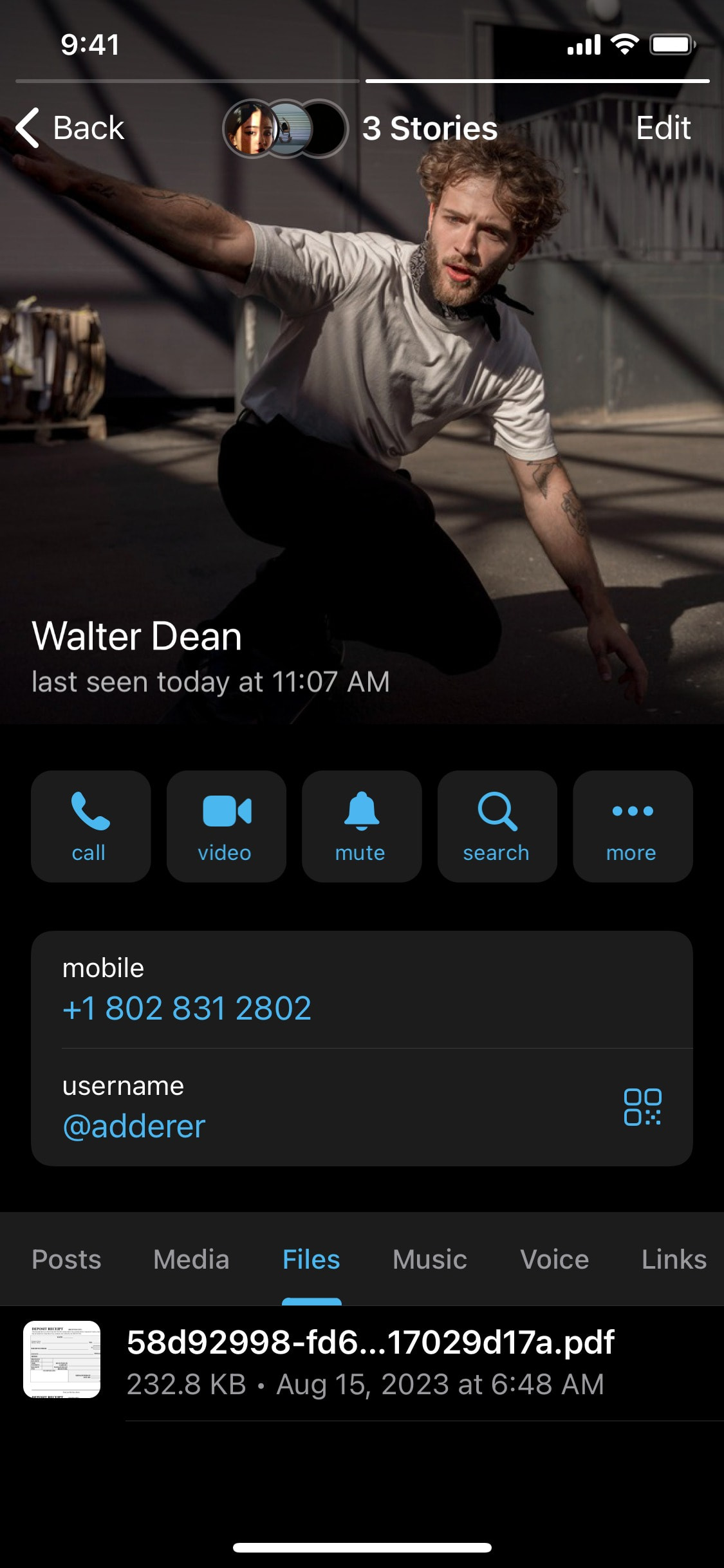 Telegram iOS screen 813