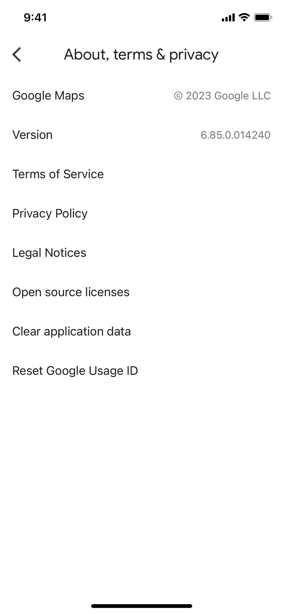 Google Maps iOS screen 137