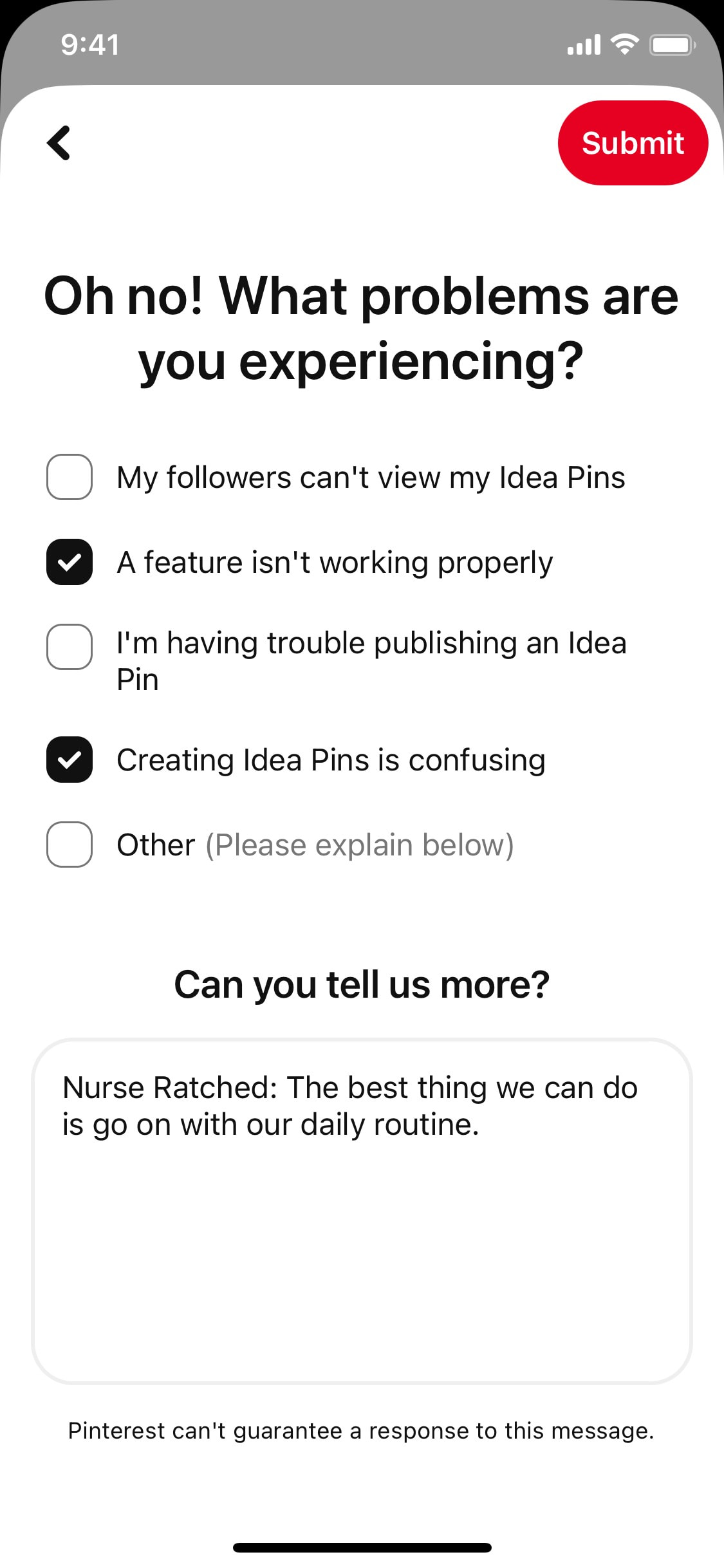 Pinterest iOS screen 478