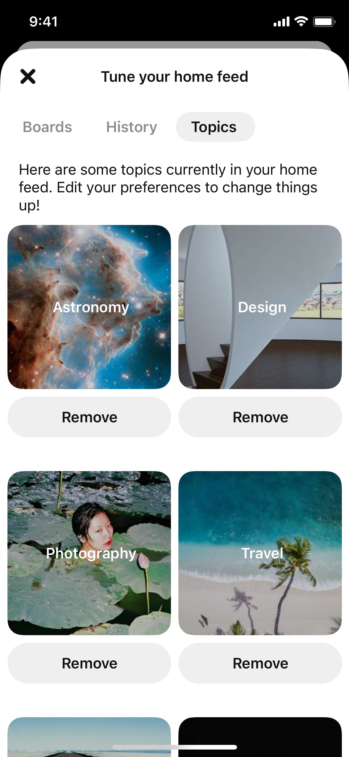 Pinterest iOS screen 360