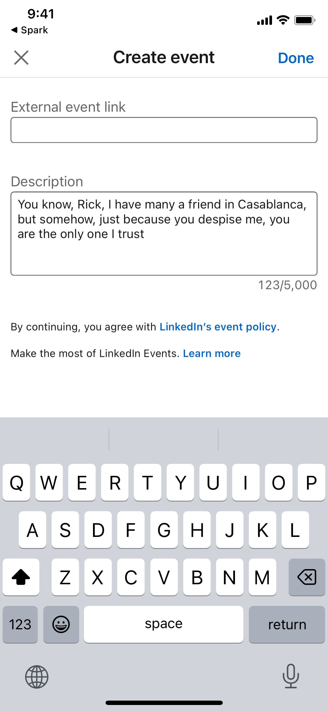 LinkedIn iOS screen 88
