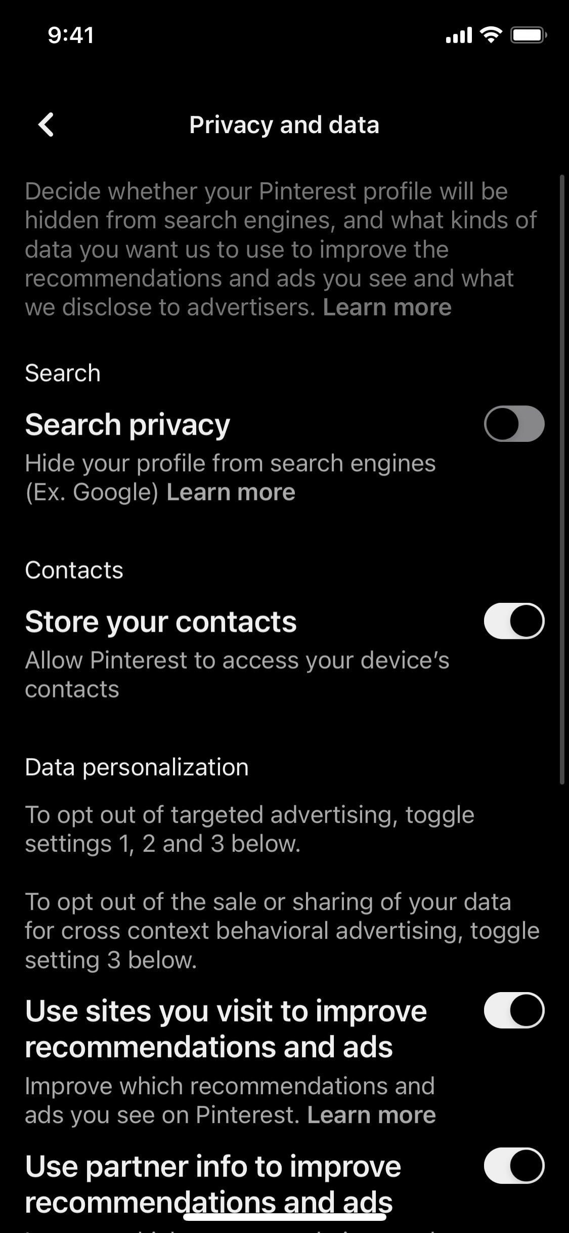 Pinterest iOS screen 205