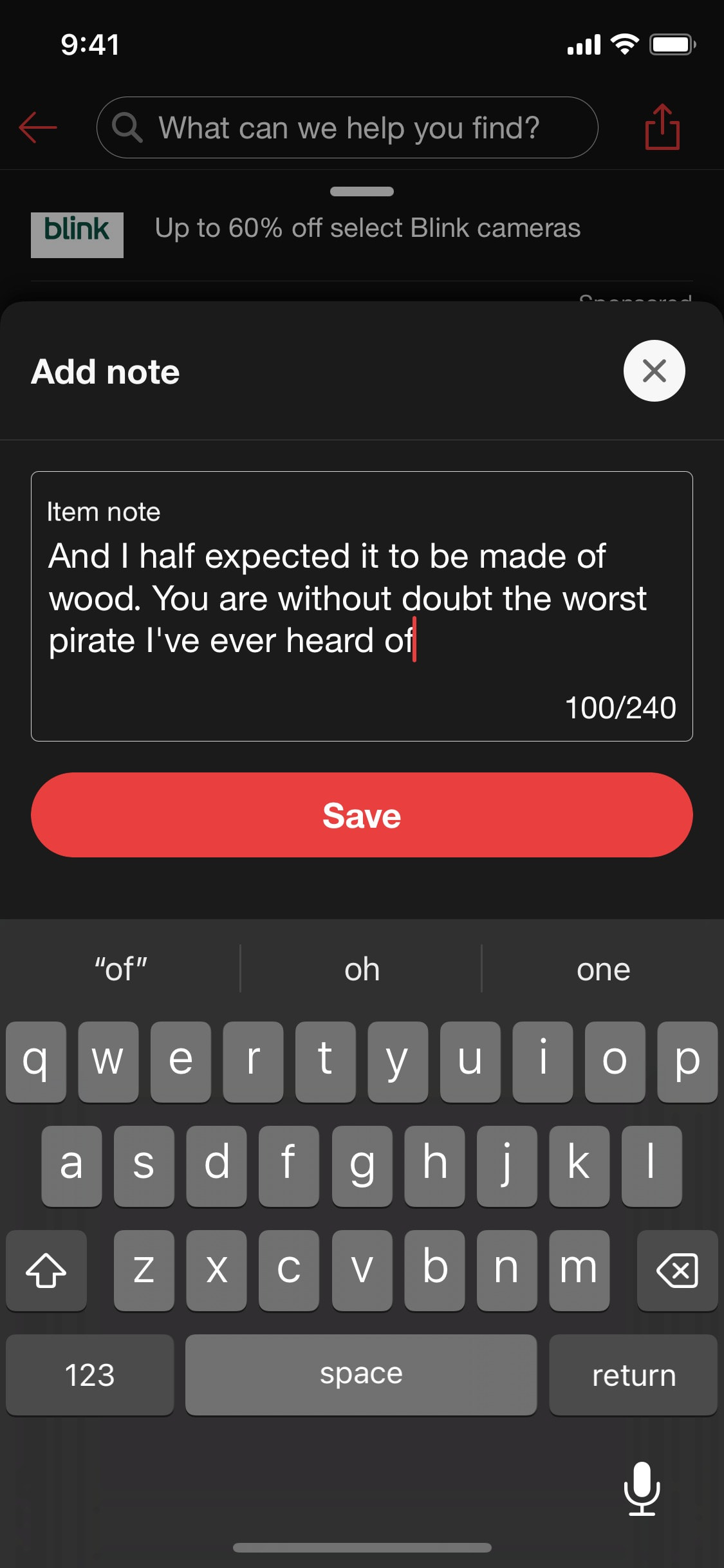 Target iOS screen 159