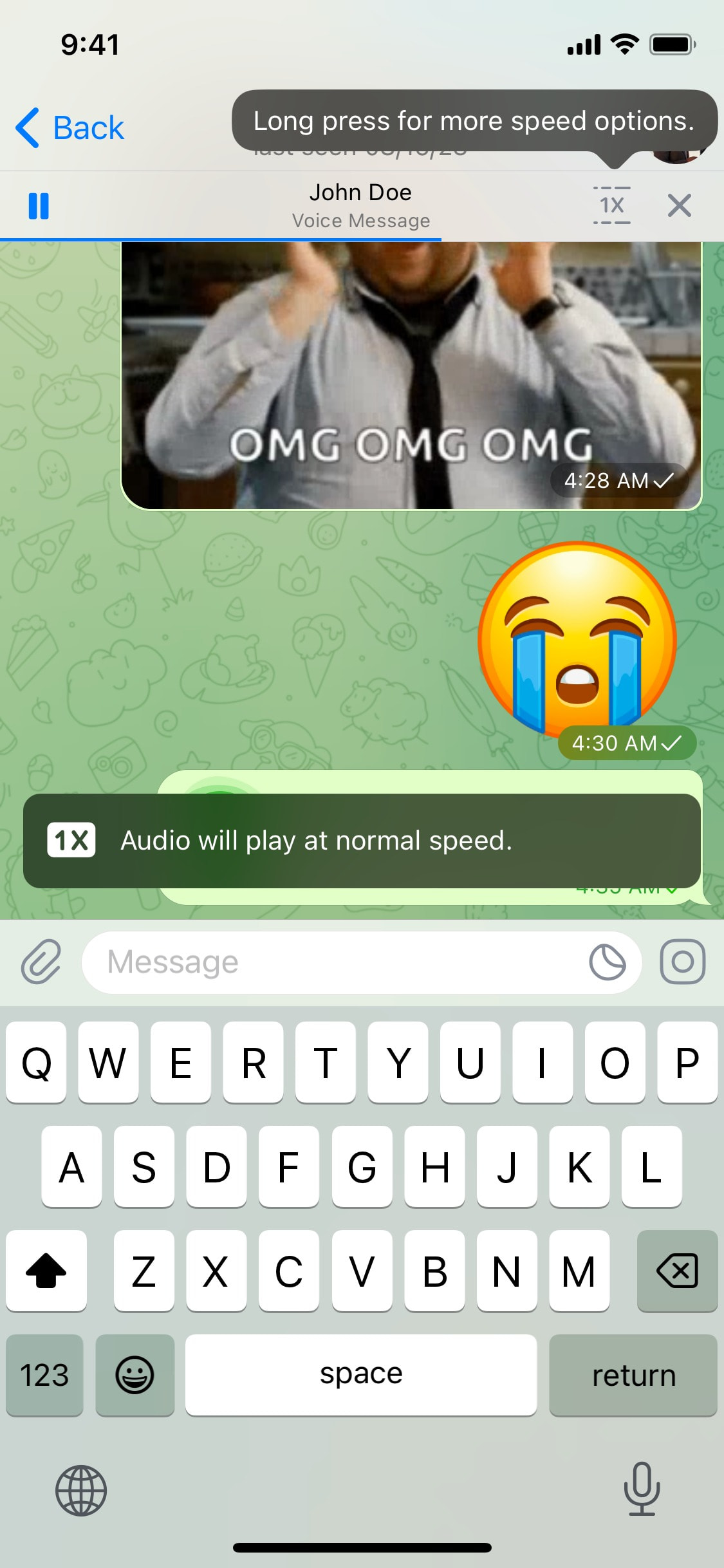 Telegram iOS screen 854