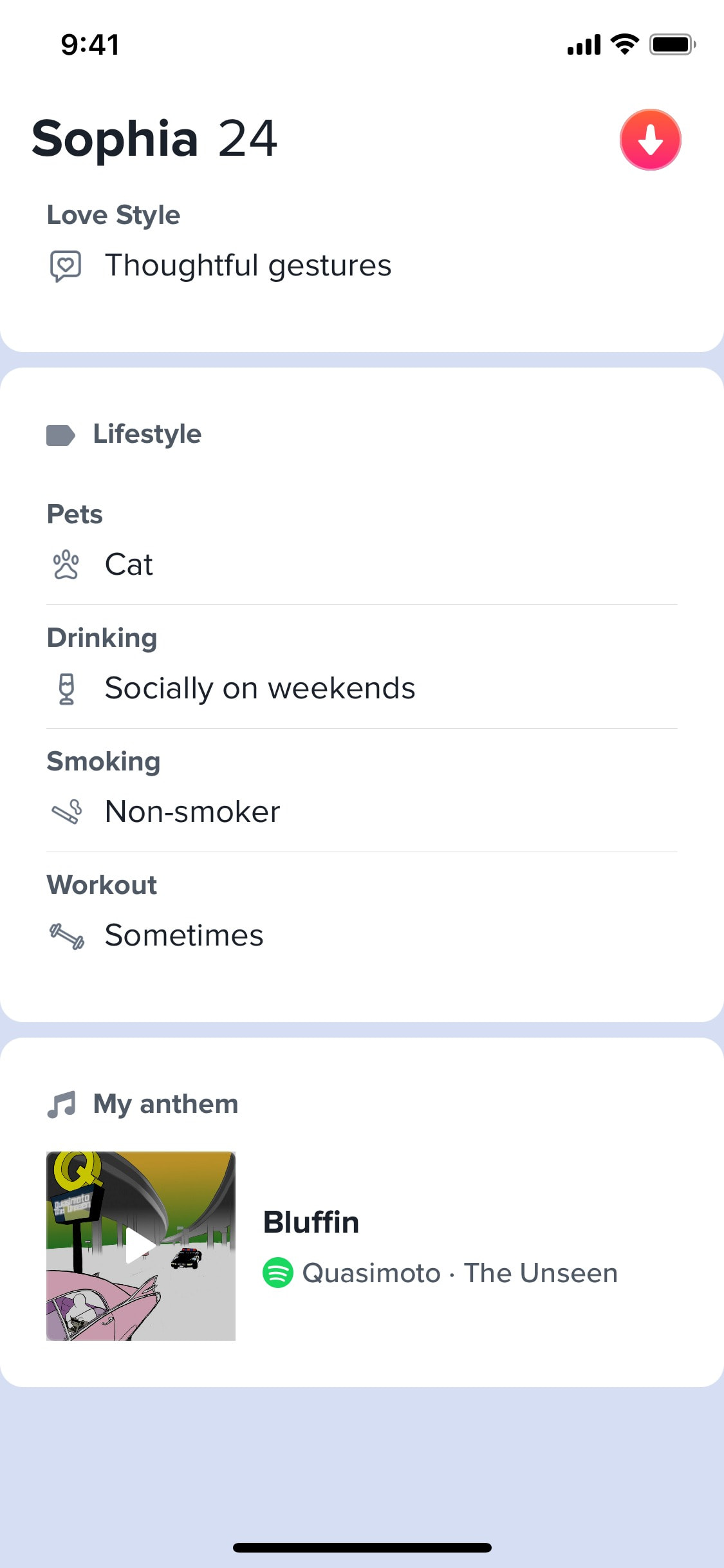 Tinder iOS screen 405