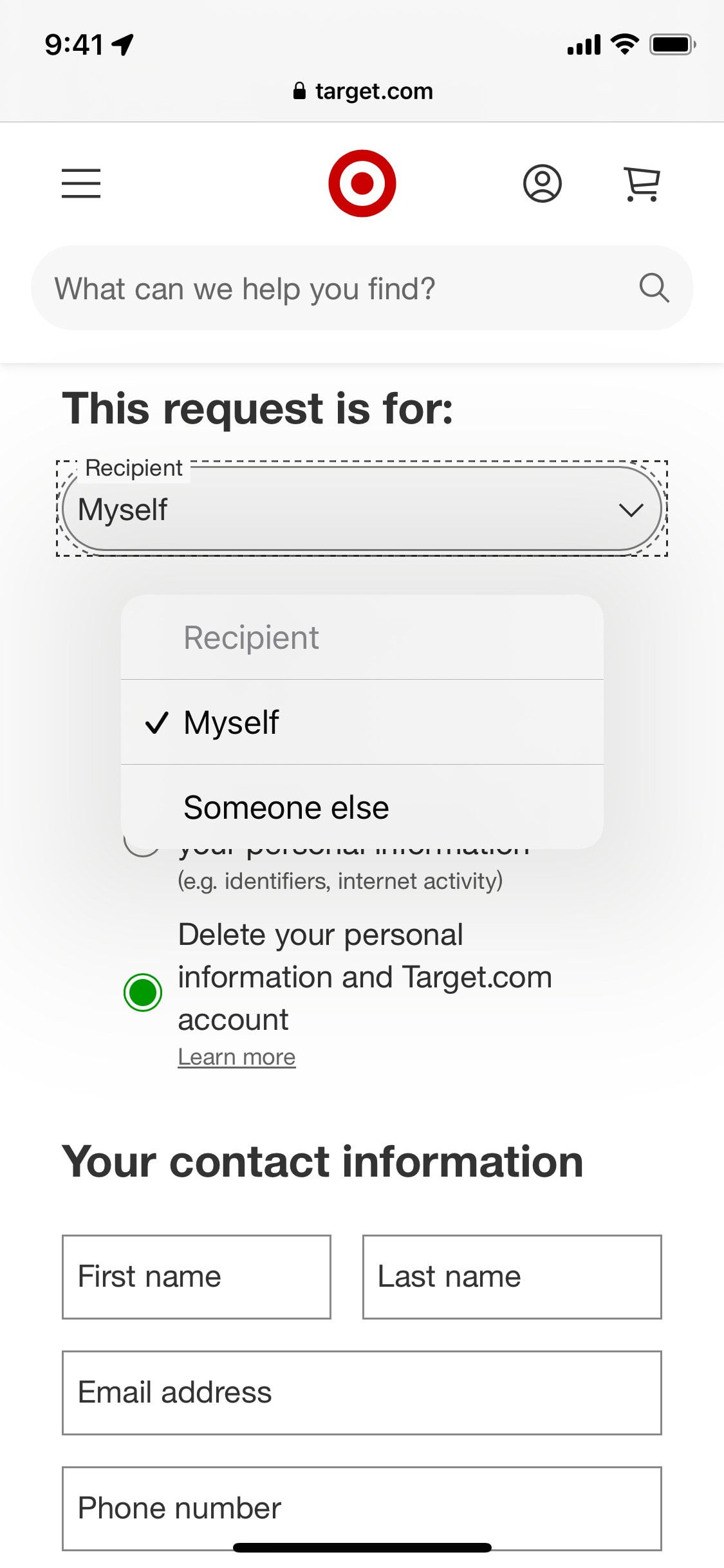 Target iOS screen 624