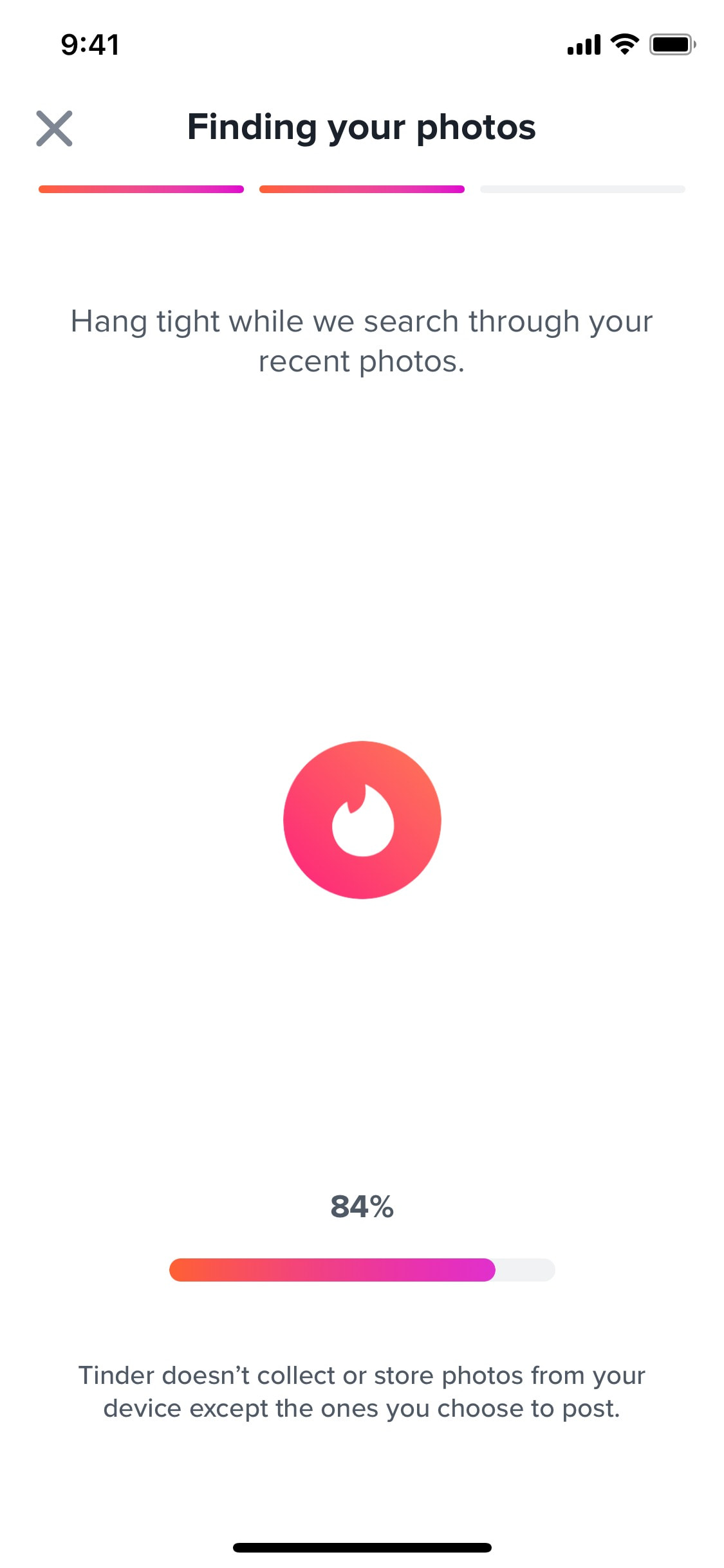 Tinder iOS screen 349