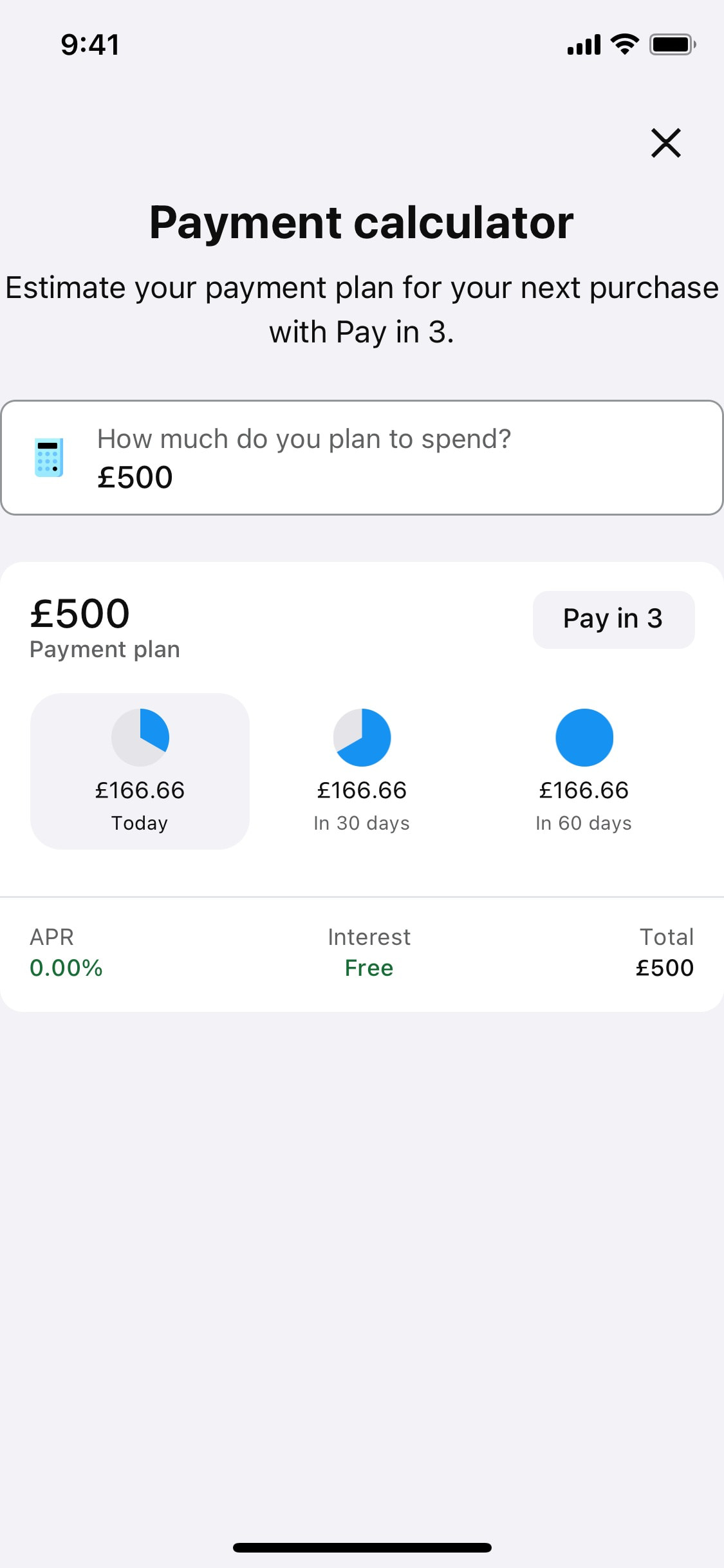 Klarna iOS screen 214