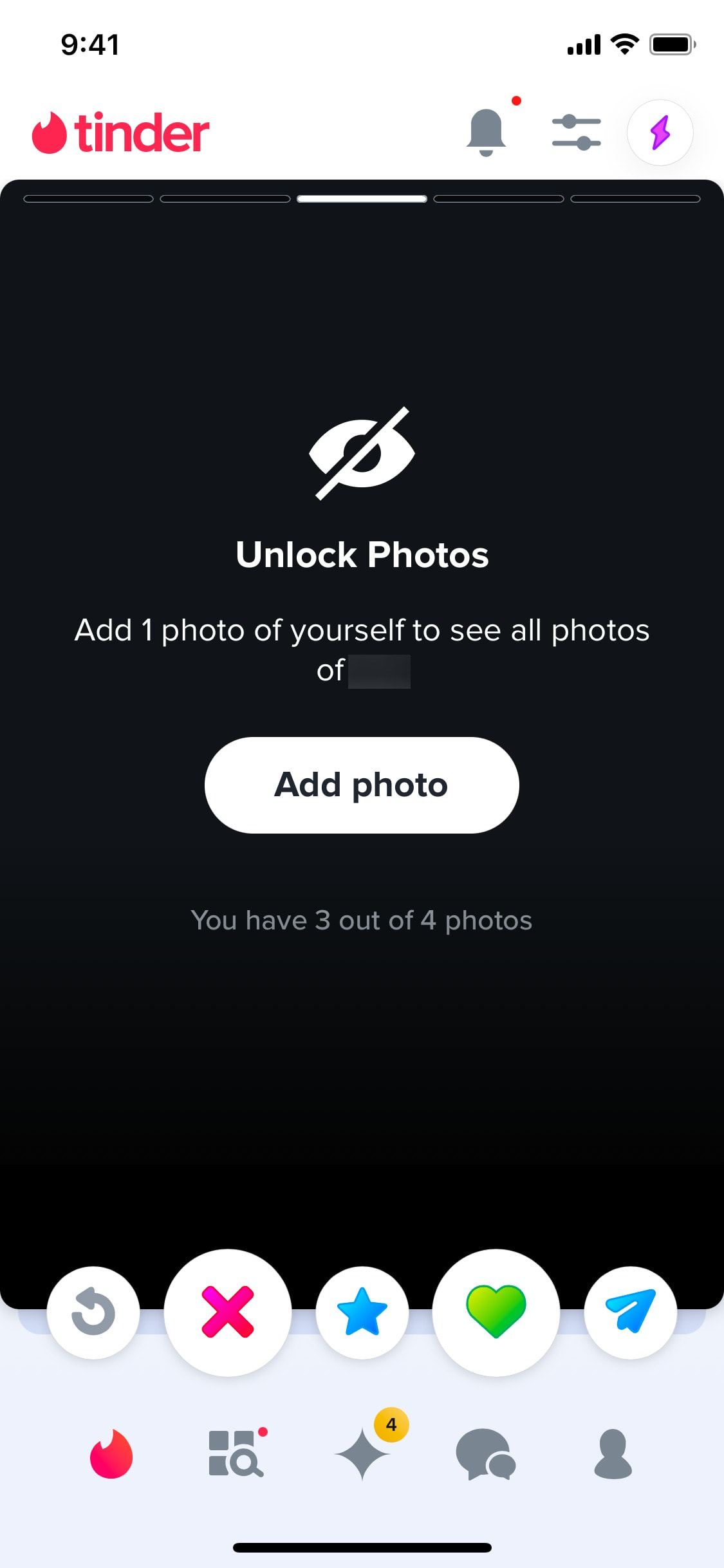 Tinder iOS screen 259