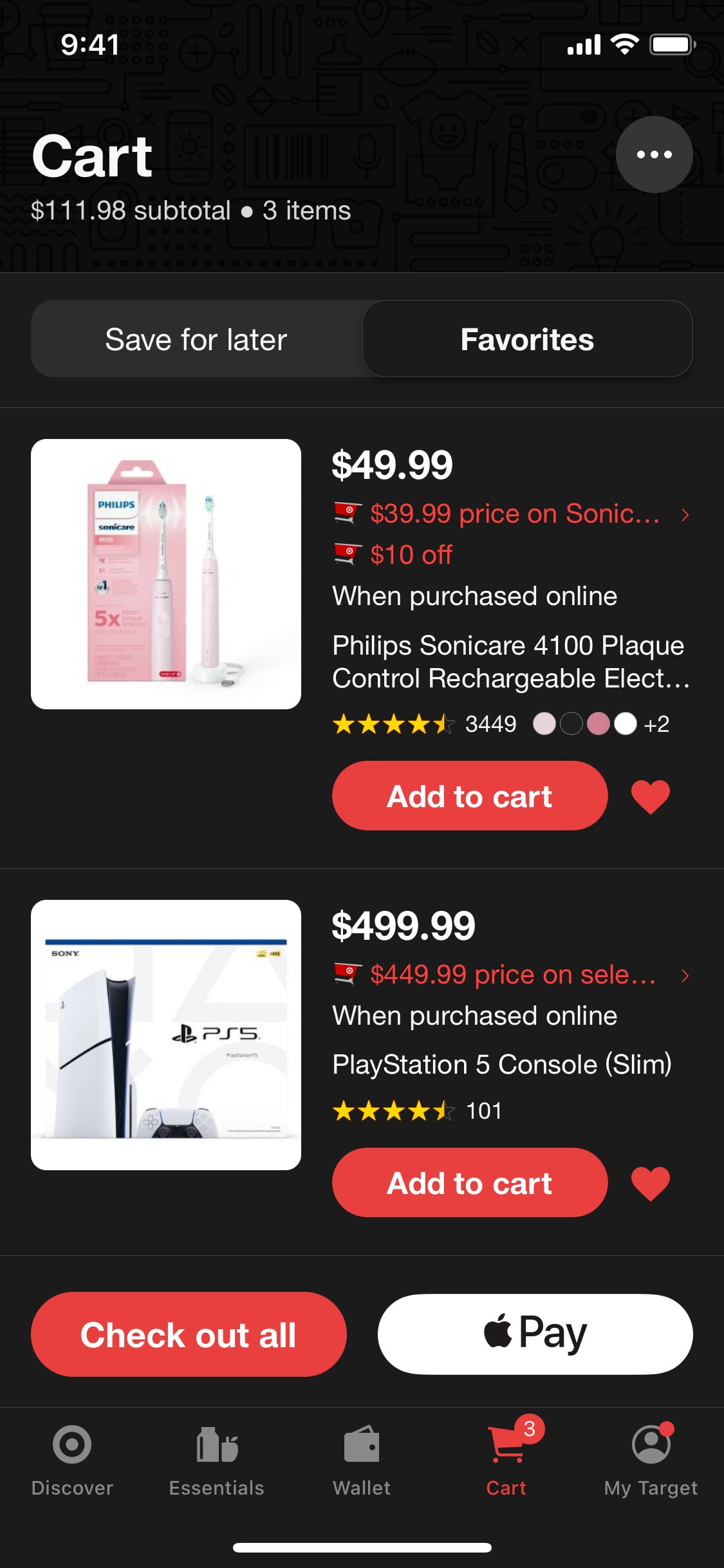 Target iOS screen 499