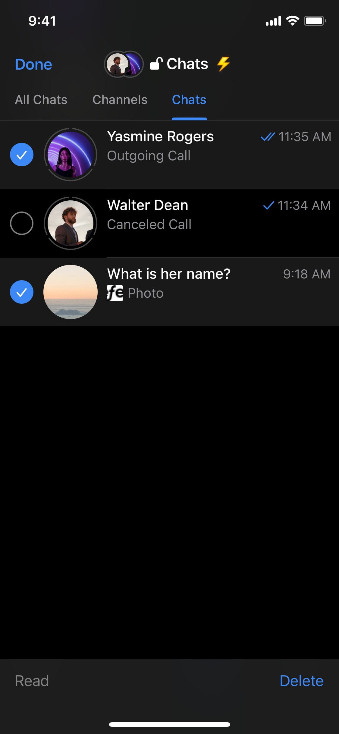 Telegram iOS screen 424