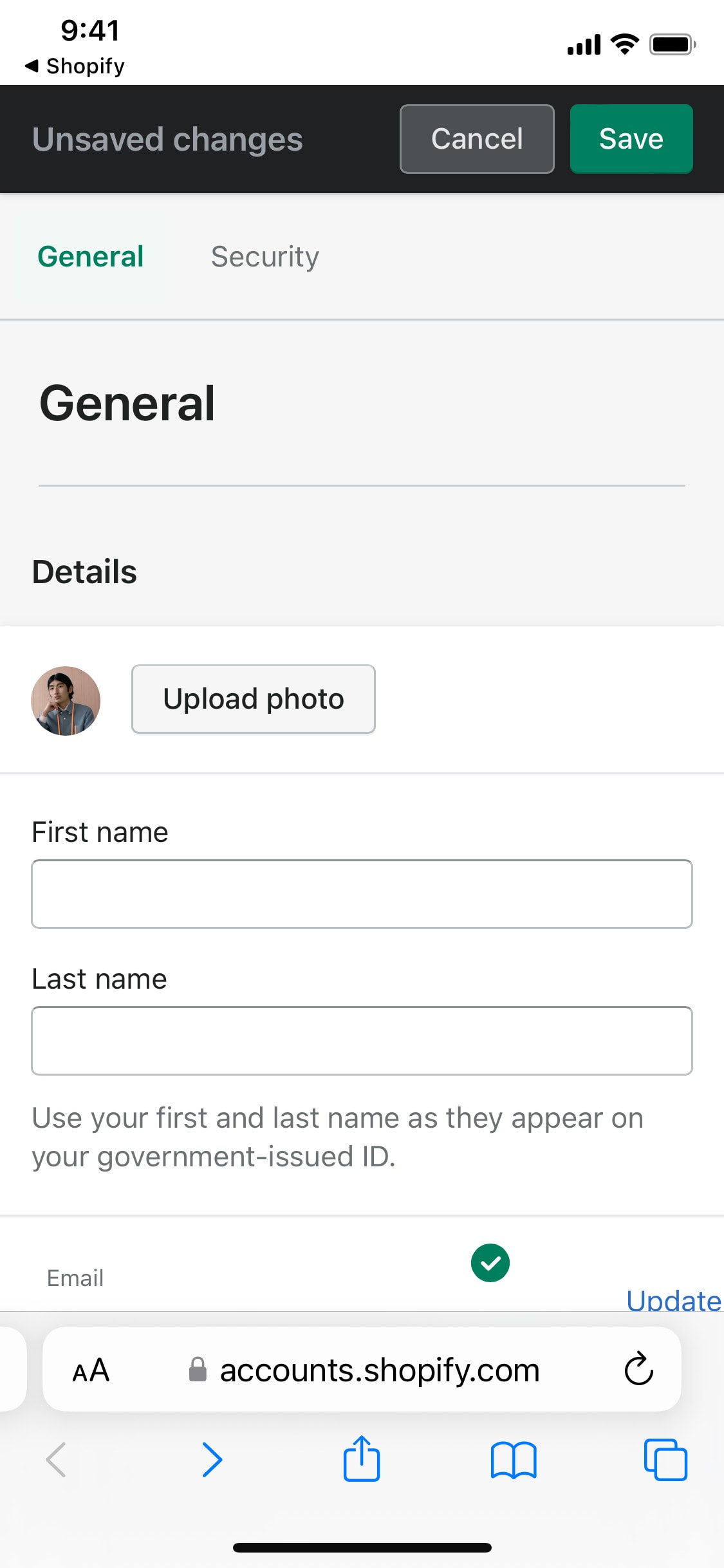 Shopify iOS screen 537