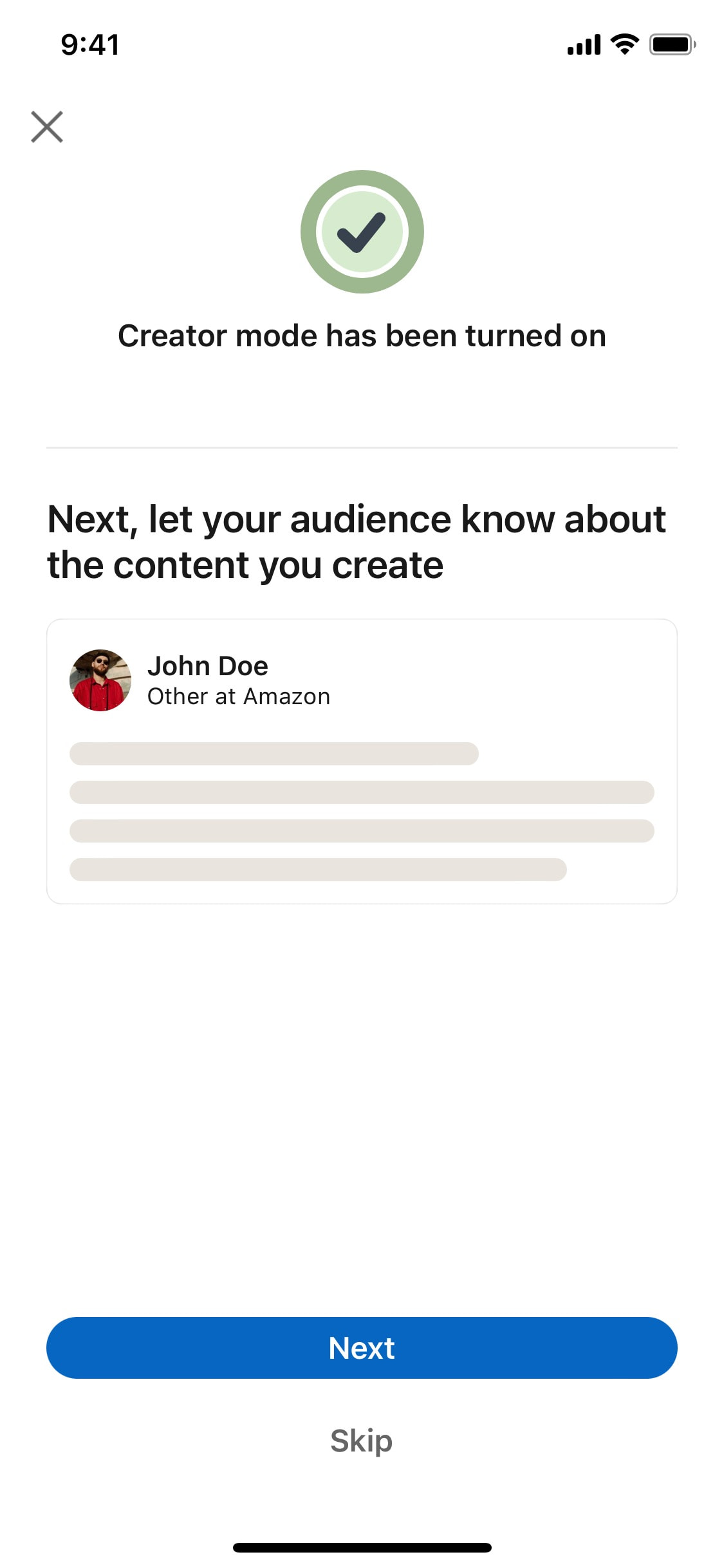 LinkedIn iOS screen 549